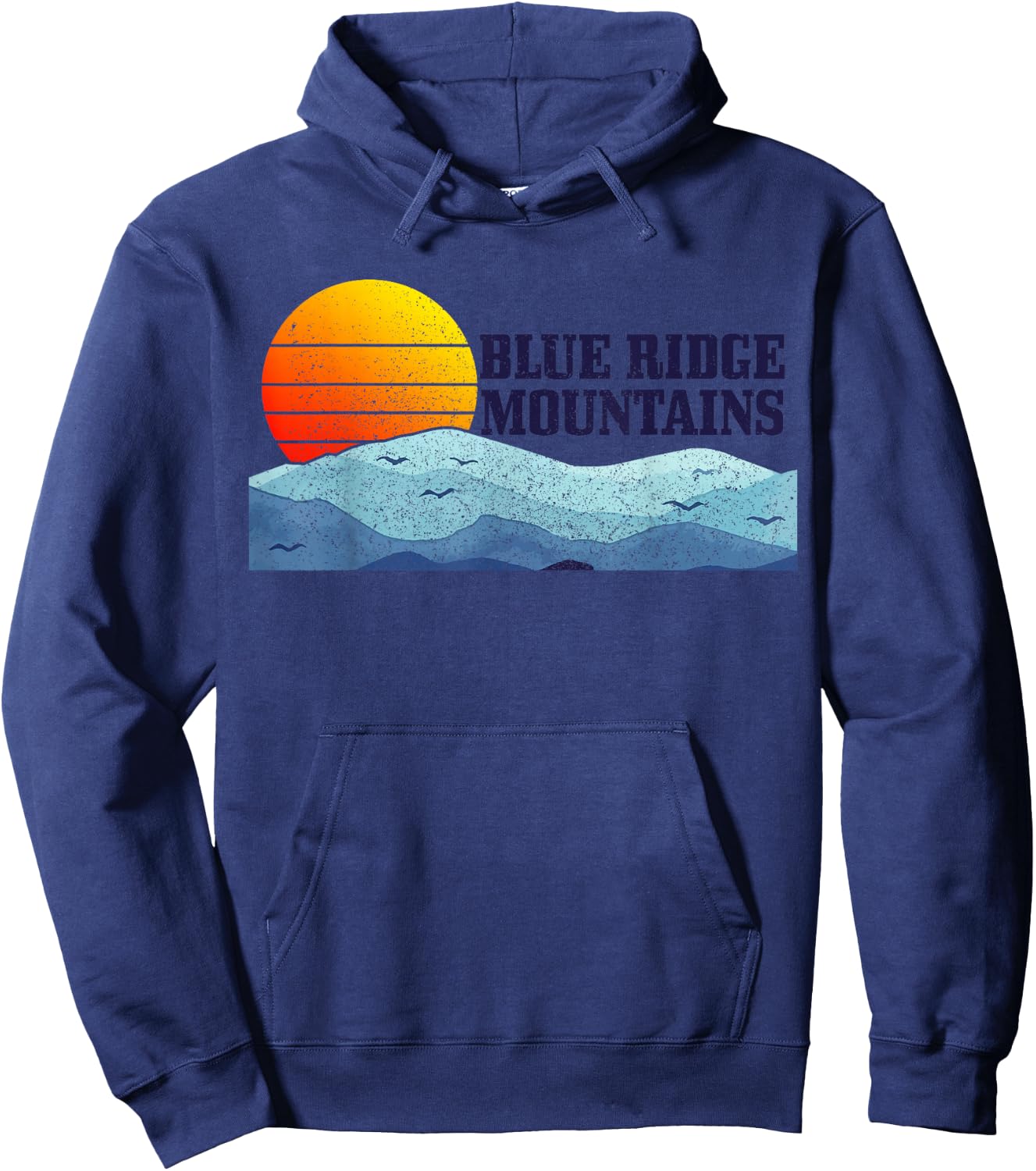 Blue Ridge Mountains Vintage Mountains USA America Souvenir Hoodie - Hoodie | Navy