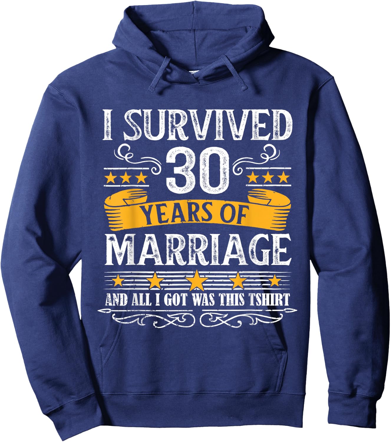 30th Wedding Anniversary Couples Husband Wife 30 Years Hoodie - Hoodie | Navy