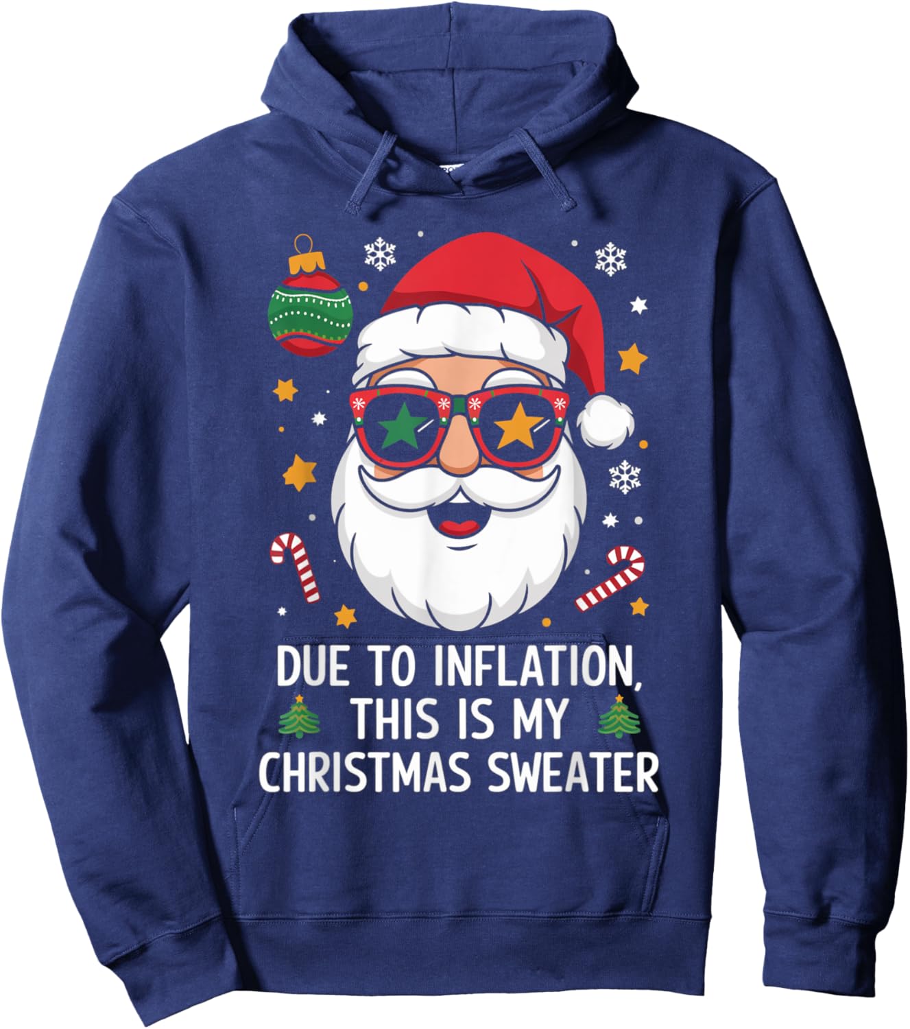 Due to Inflation Funny Christmas Sweater Men Women Kid Hoodie - Hoodie | Navy