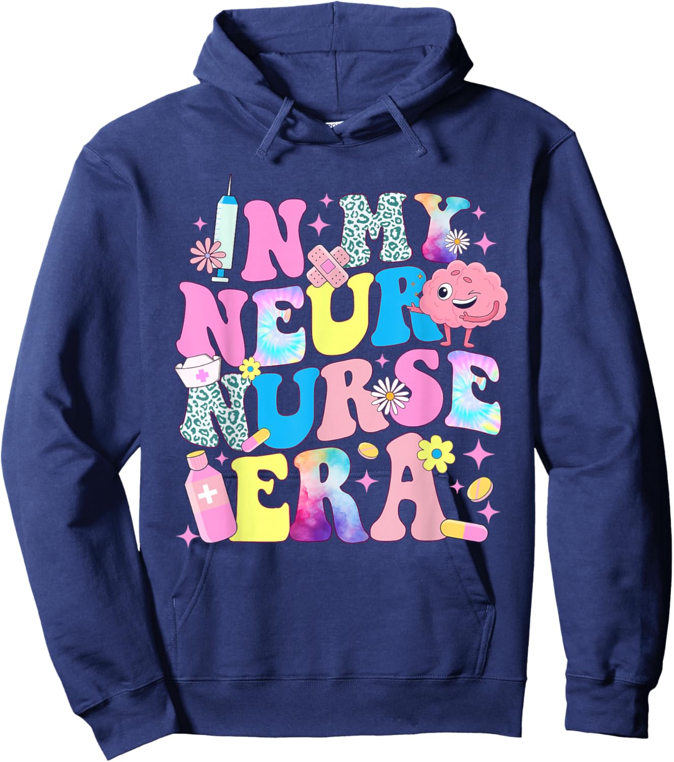 In My Neuro Nurse Era Neuroscience Nurse Appreciation Hoodie - Hoodie | Navy