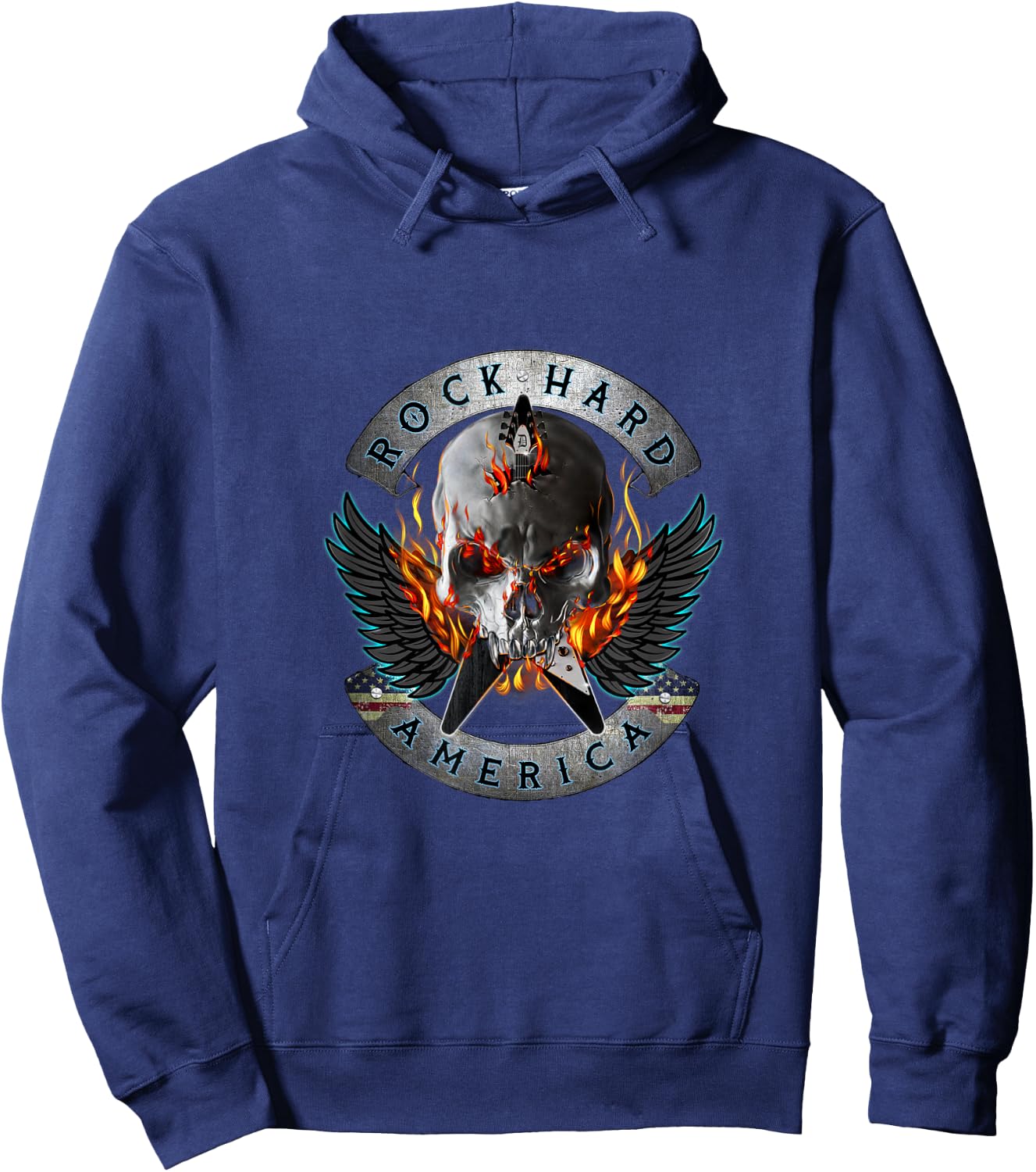 Rock Hard America by K.K. Downing Heavy Metal Hoodie - Hoodie | Navy