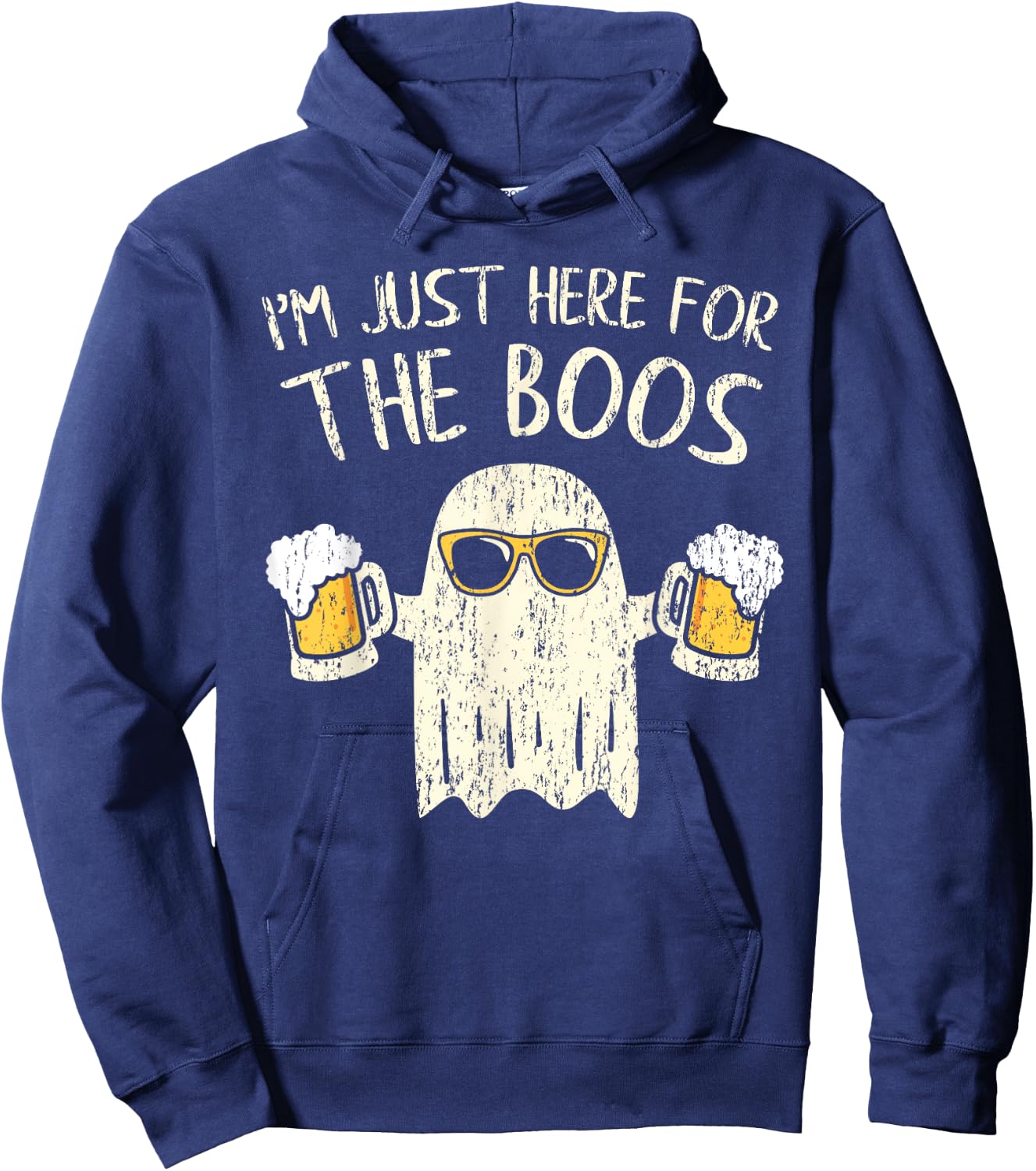 Im Just Here for the Boos Funny Gift Halloween Ghost Hoodie - Hoodie | Navy
