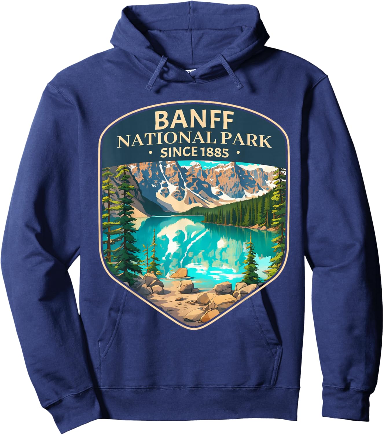 Cool Banff National Park Canada Outdoor Camping Hiking Hoodie - Hoodie | Navy