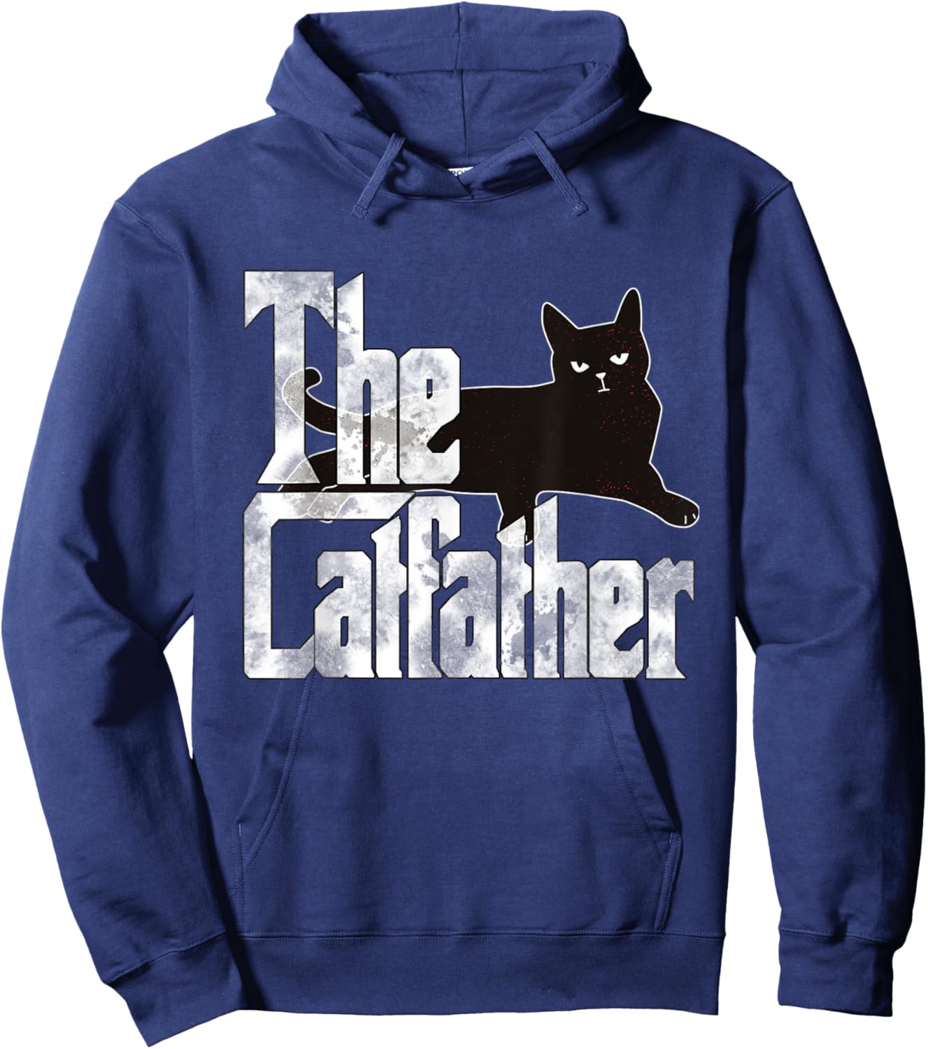 Cat Dad The Catfather Lazy Black Cat Father Kitty Daddy Men Women Hoodie - Hoodie | Navy
