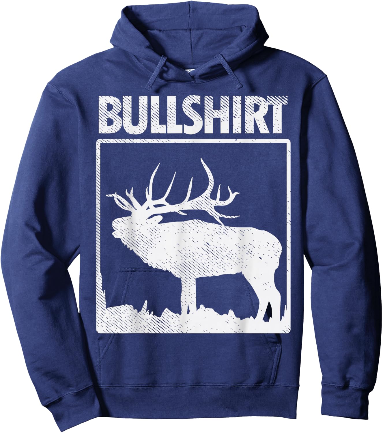 Bullshirt Funny Bull Elk Deer Buck Bow Hunting Hunter Gift Hoodie - Hoodie | Navy