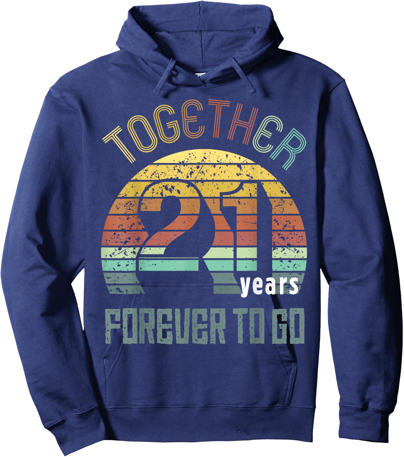 21st Years Wedding Anniversary Gifts For Couples Matching Hoodie - Hoodie | Navy