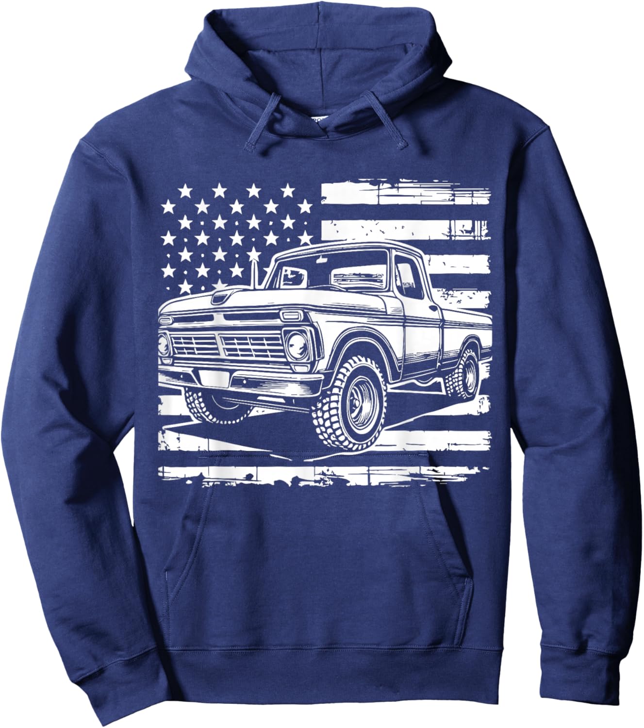 First gen Classic Americana Truck Vintage Patriotic Design Hoodie - Hoodie | Navy