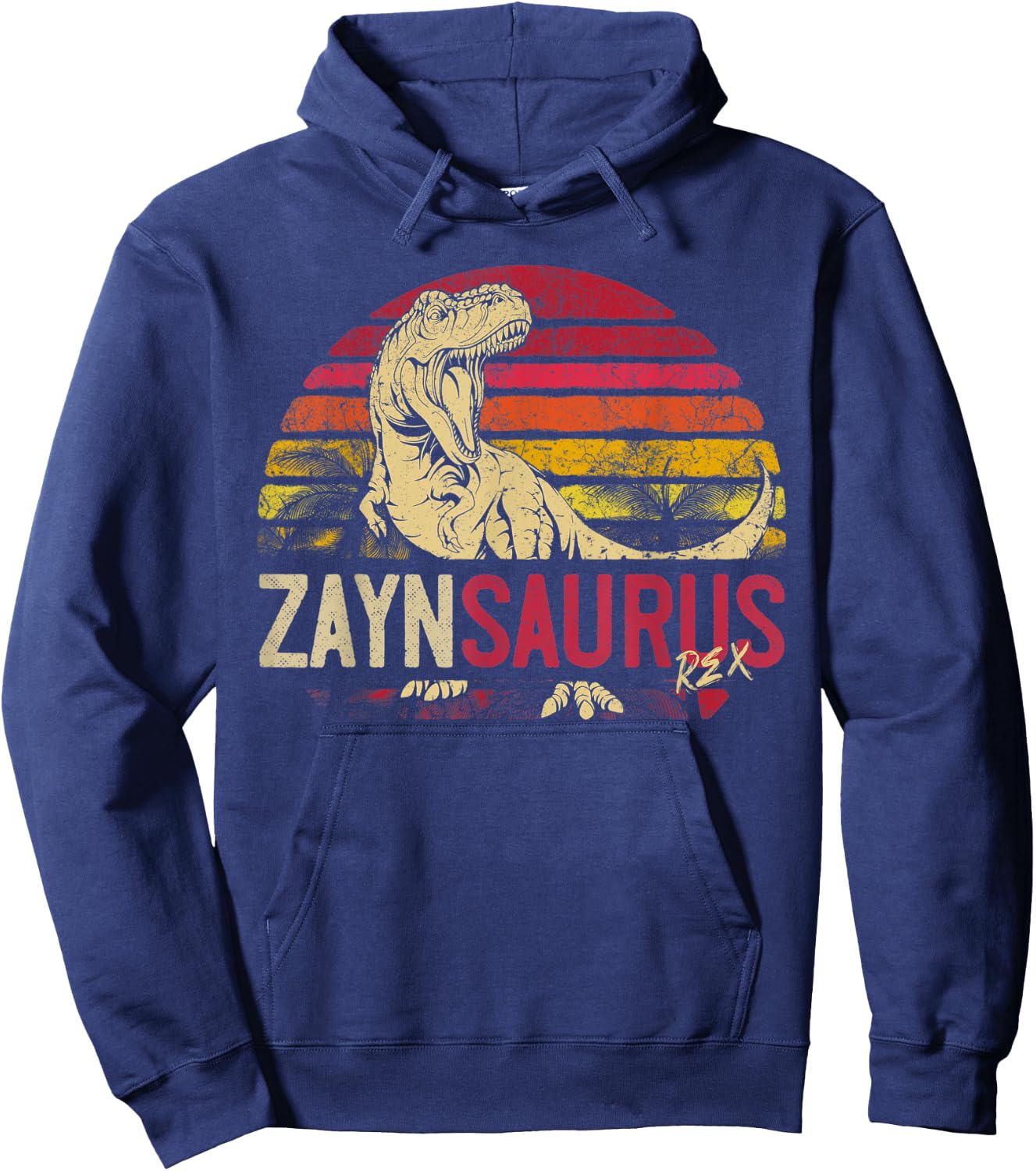 Zayn Saurus Funny Personalized Dinosaur T Rex Name Boys Gift Hoodie - Hoodie | Navy