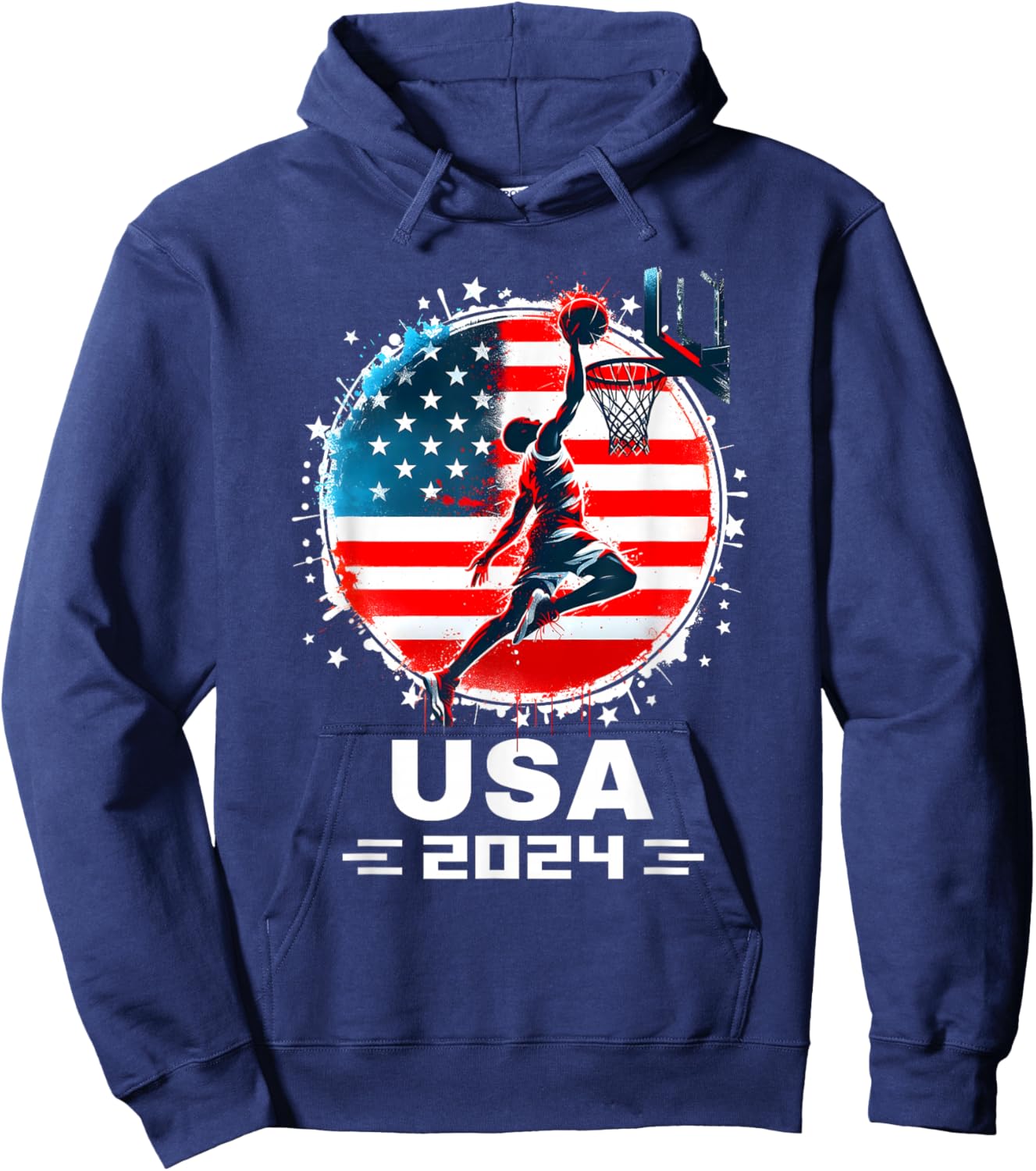 USA Team 2024 Basketball Shirt Women Kids Basketball Hoodie - Hoodie | Navy