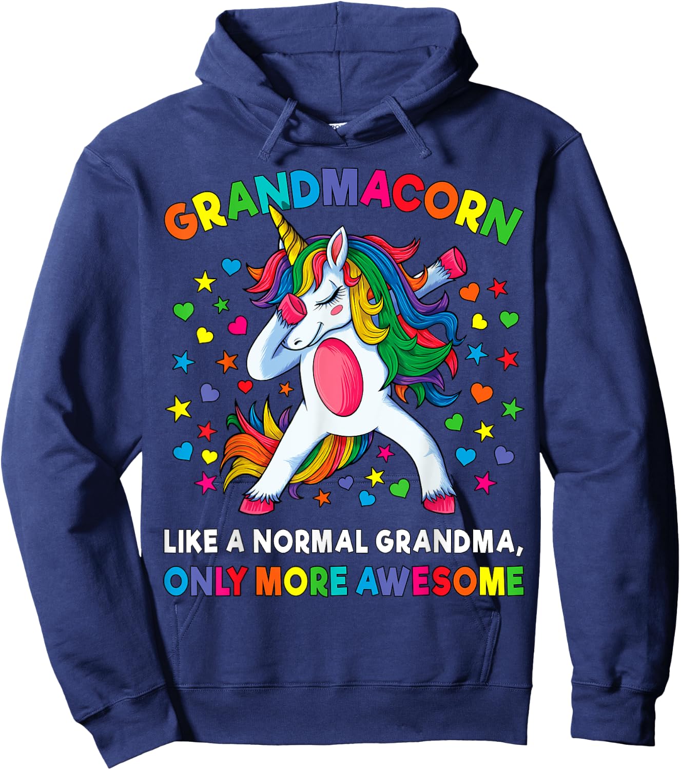 Grandmacorn Like A Grandma Only Awesome Dabbing Unicorn Hoodie - Hoodie | Navy