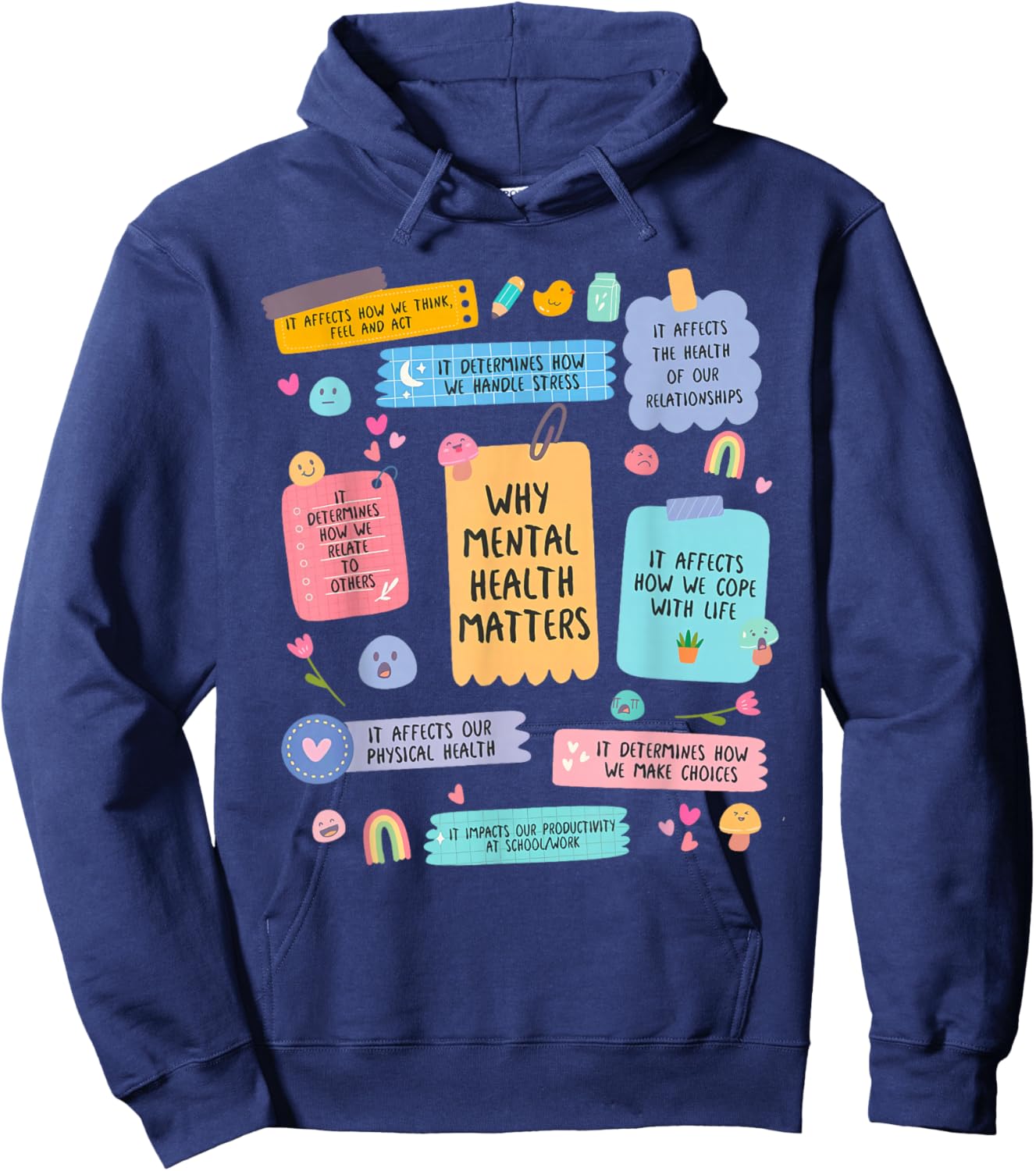 Mental Health Matters Human Brain Illness Awareness Reasons Hoodie - Hoodie | Navy