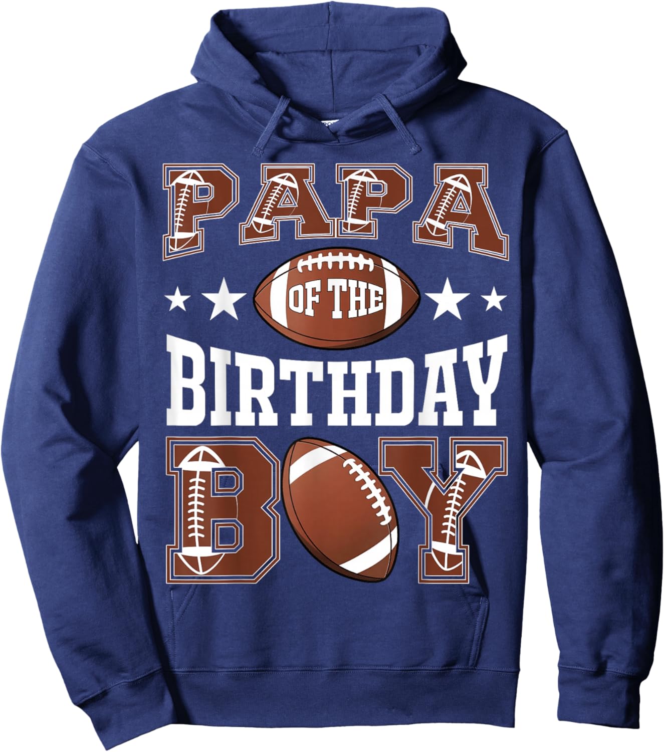 Papa Of The Birthday Boy Football Game Day Hoodie - Hoodie | Navy
