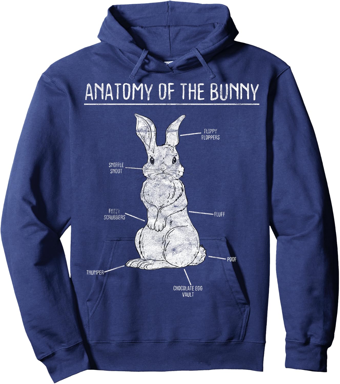 Rabbit Anatomy Bunny Lover Animal Pet Owner Gift Hoodie - Hoodie | Navy