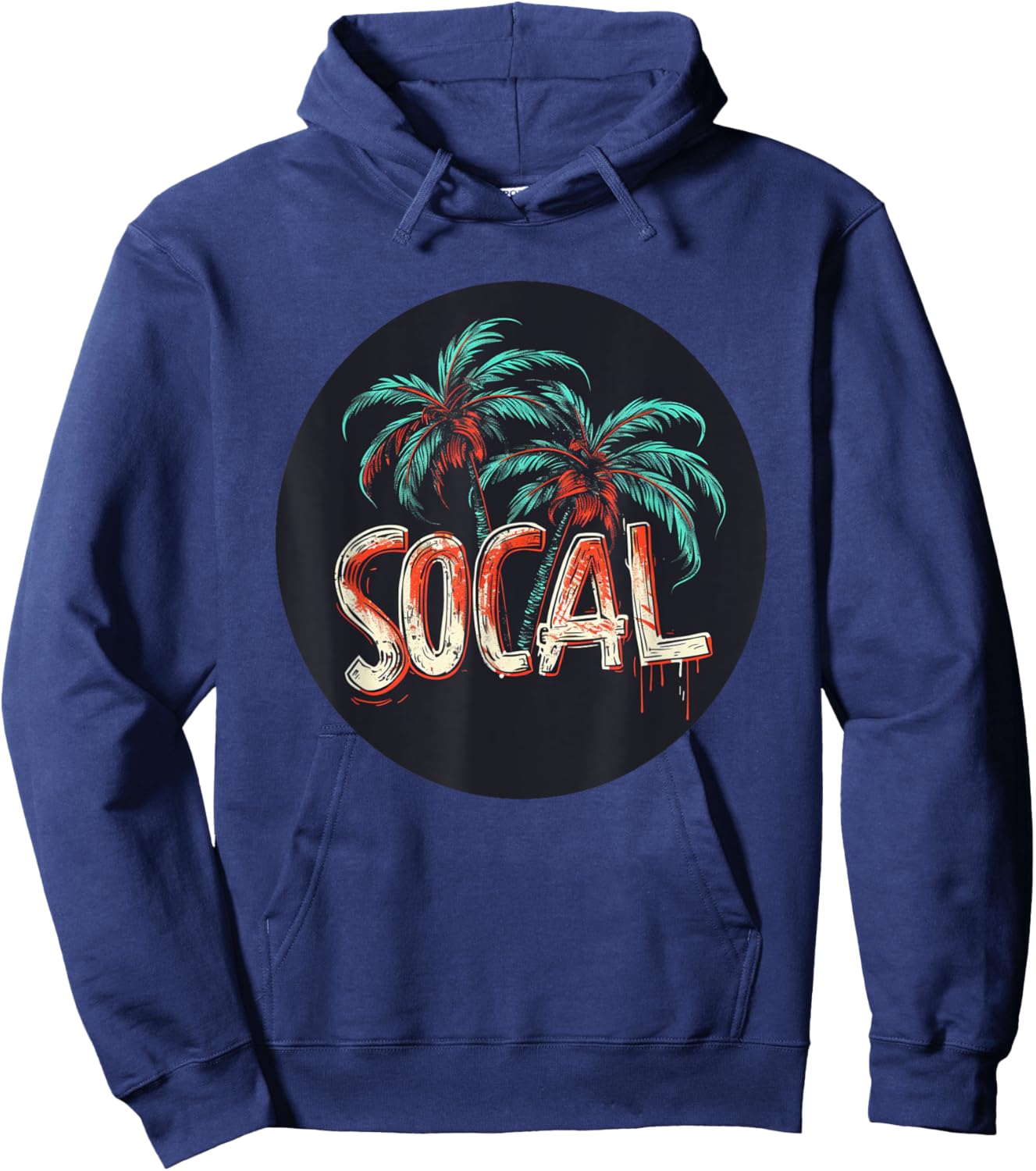 Pal Trees Vacation in Southern California for SoCal Lovers Hoodie - Hoodie | Navy