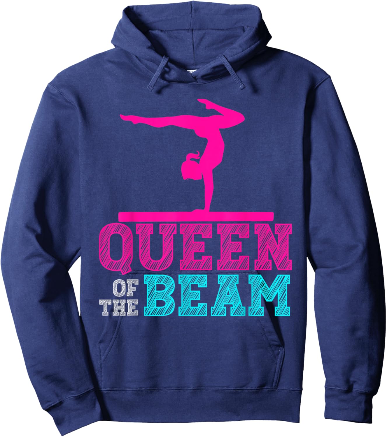 Queen of the Beam Girls Women Balance Artistic Gymnastics Hoodie - Hoodie | Navy