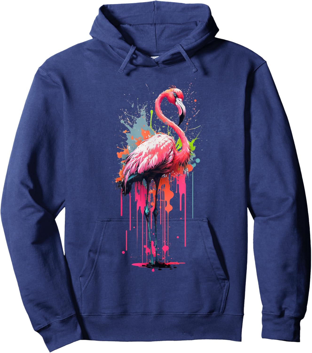 Girls Colorful Flamingo Bird Realistic Flamingo Hoodie - Hoodie | Navy