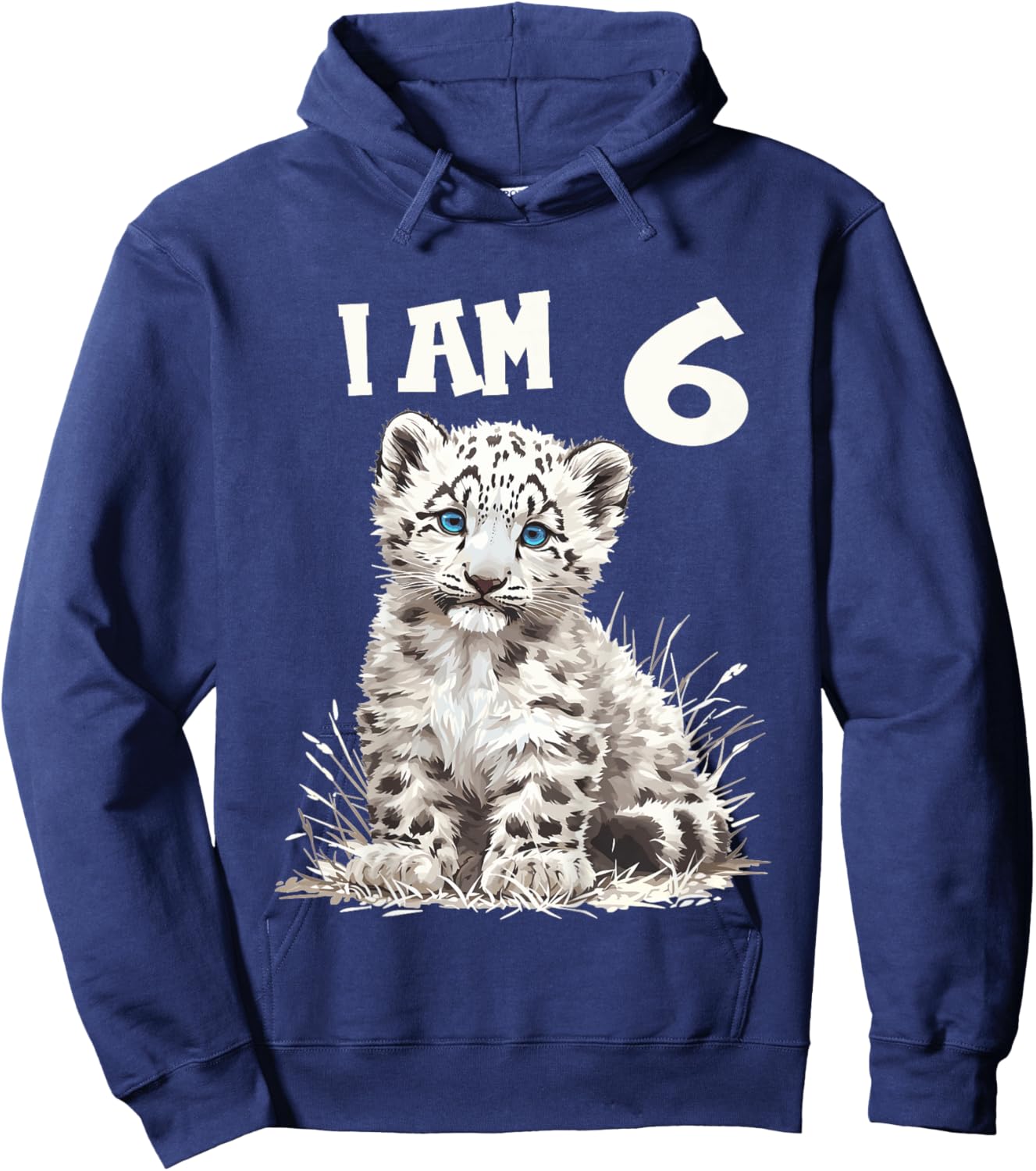 Kids 6 Years old 6 birthday Snow Leopards Boy girl Snow Leopard Hoodie - Hoodie | Navy