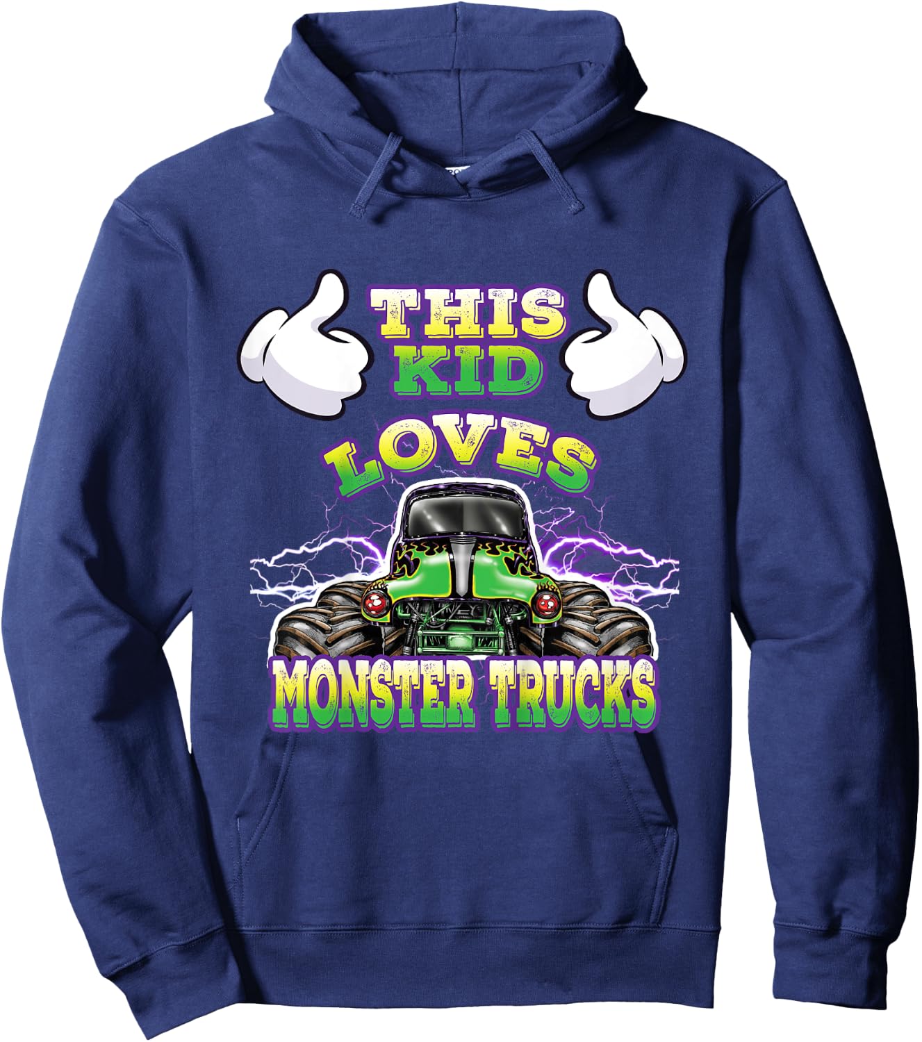Kids Monster Truck Toddlers and Kids Hoodie - Hoodie | Navy