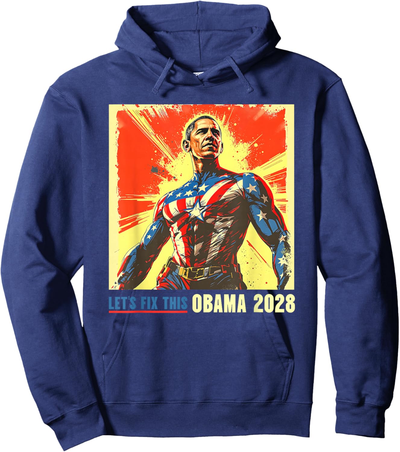 Obama Let's Fix This 2028 Barack for President 48 Hoodie - Hoodie | Navy