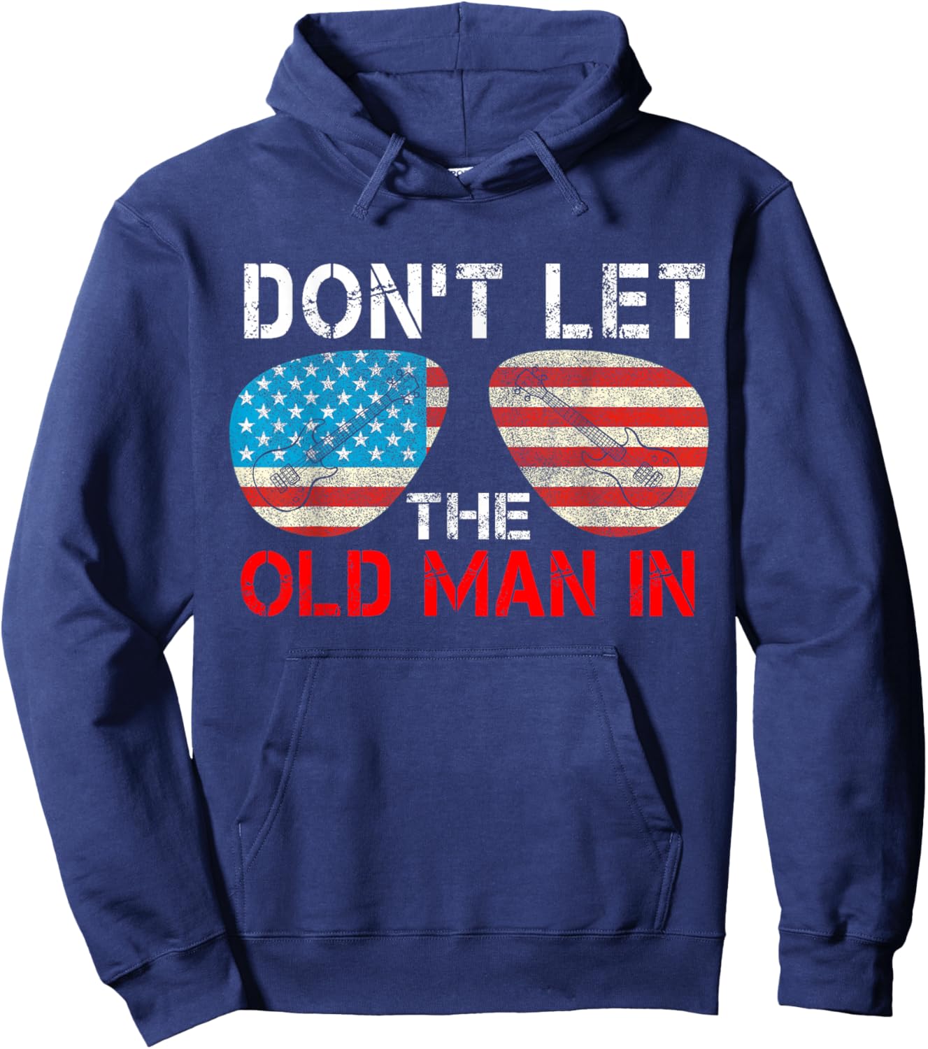 Retro Don't let the old man in Vintage American flag Hoodie - Hoodie | Navy
