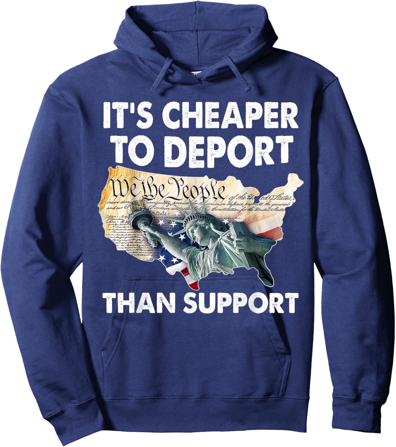 It's Cheaper To Deport Than Support Hoodie - Hoodie | Navy