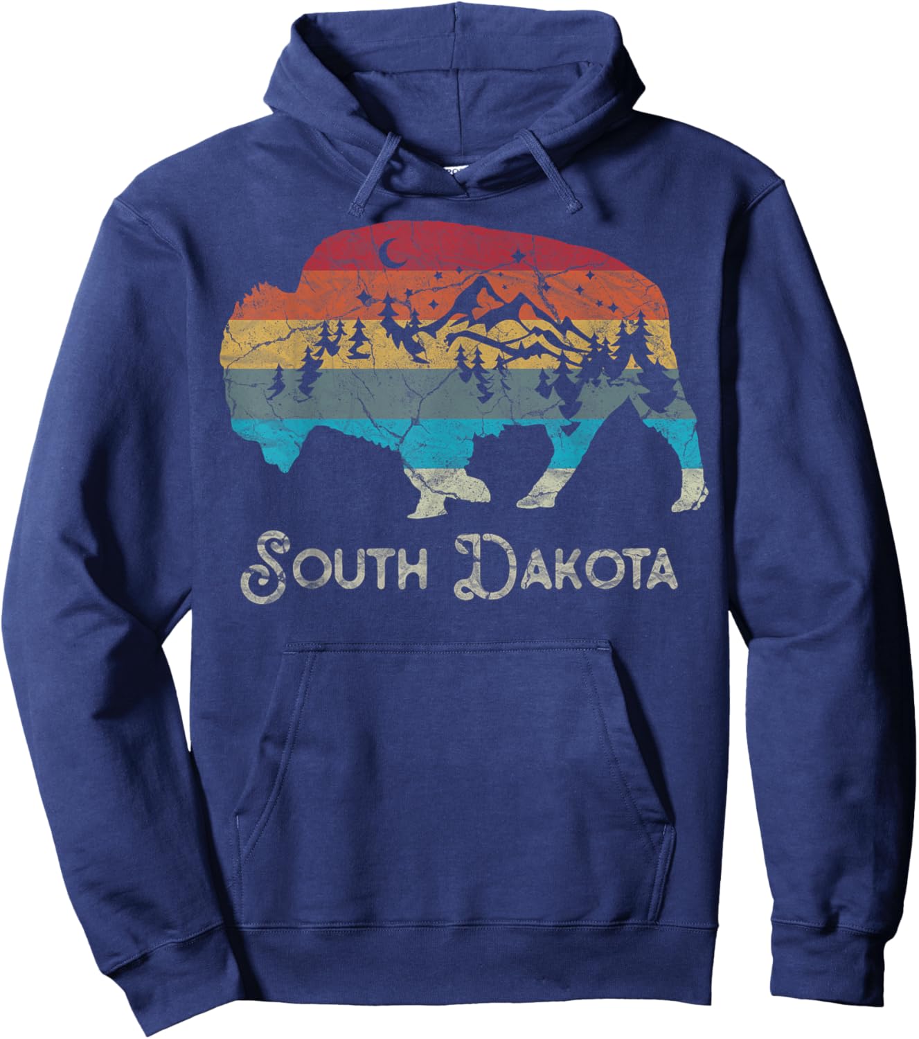 Buffalo South Dakota The Mount Rushmore State National Parks Hoodie - Hoodie | Navy
