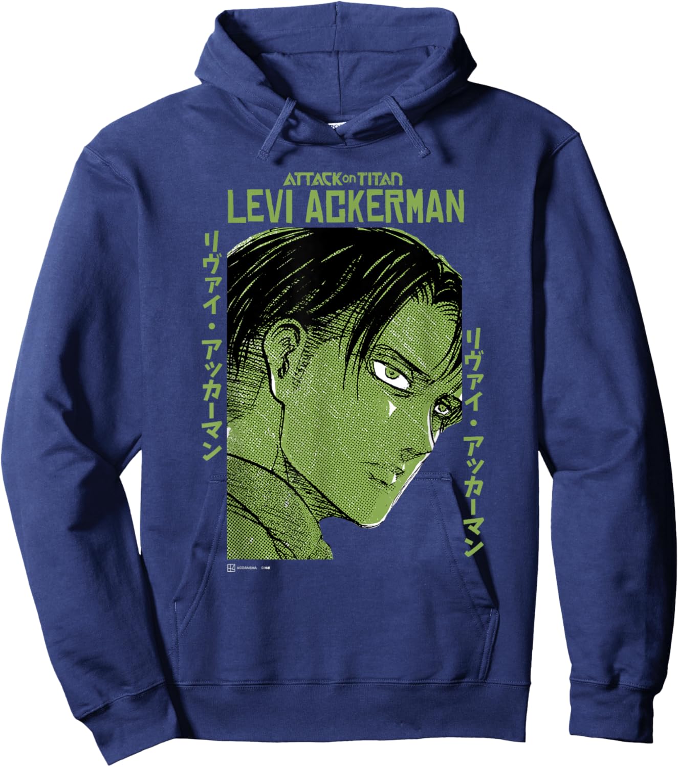 Attack on Titan Levi Ackerman Japanese Manga Face Portrait Hoodie - Hoodie | Navy