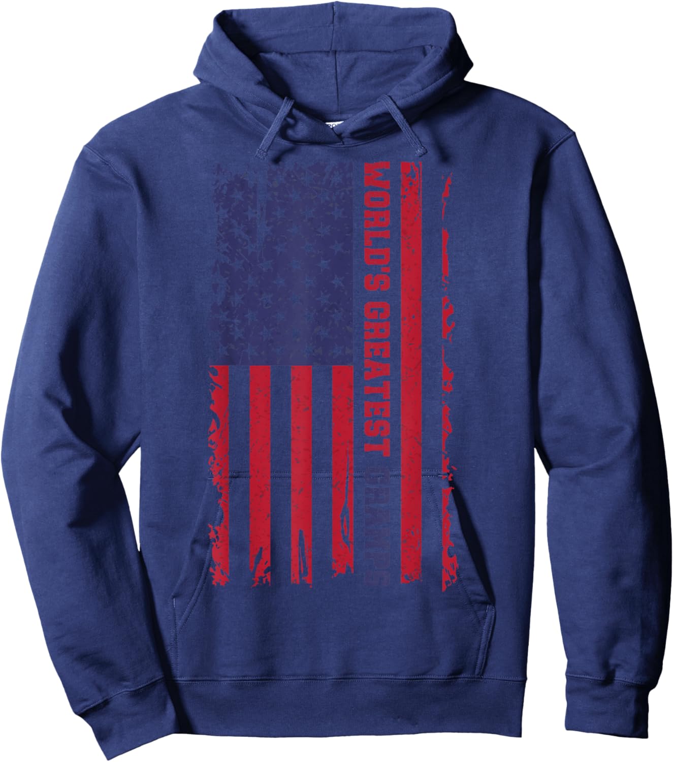 World's Greatest Gramps Vintage Father's Day Grandpa US Flag Hoodie - Hoodie | Navy