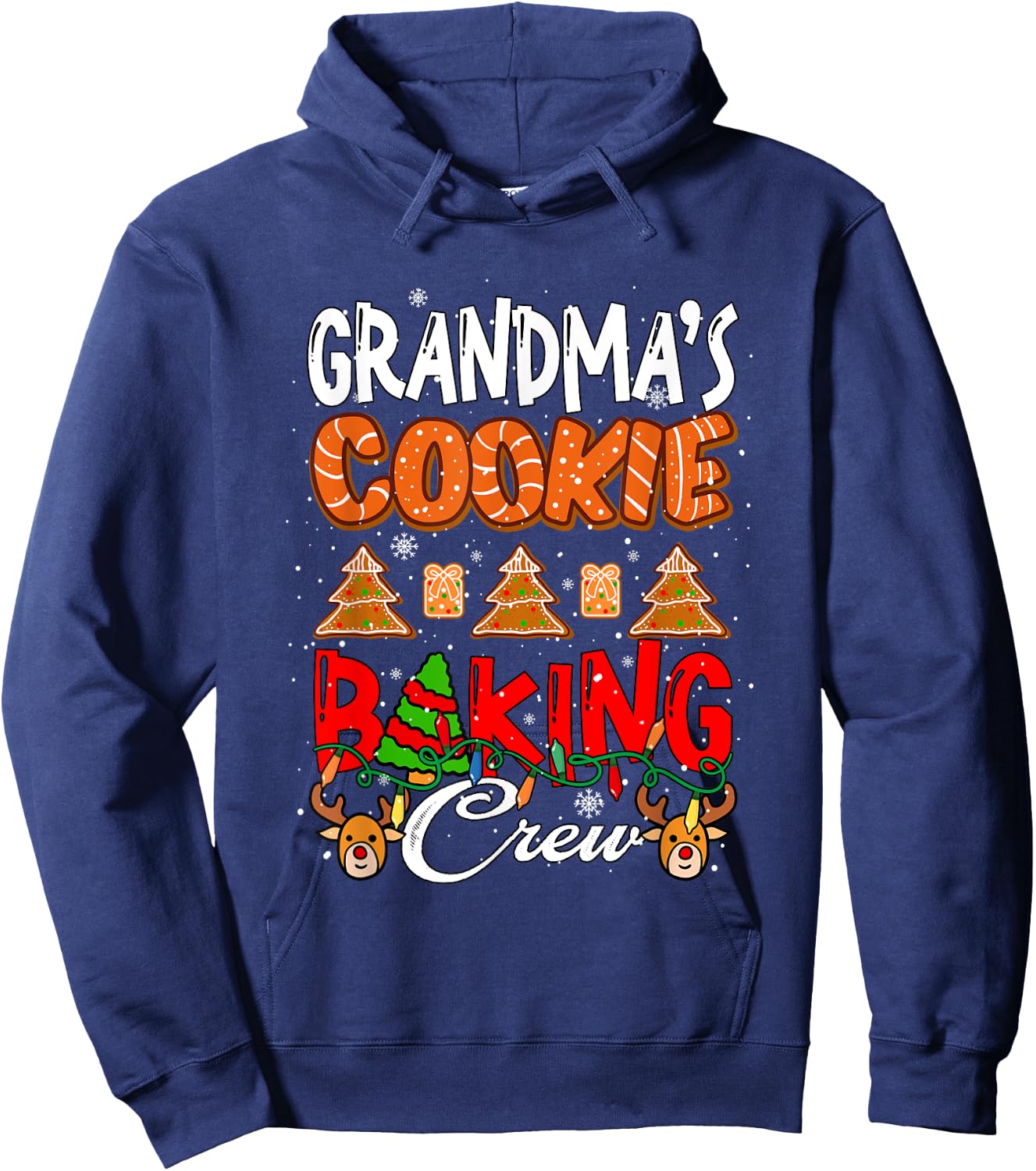 Grandma's Xmas Cookie Baking Crew Funny Baker Team Lover Hoodie - Hoodie | Navy