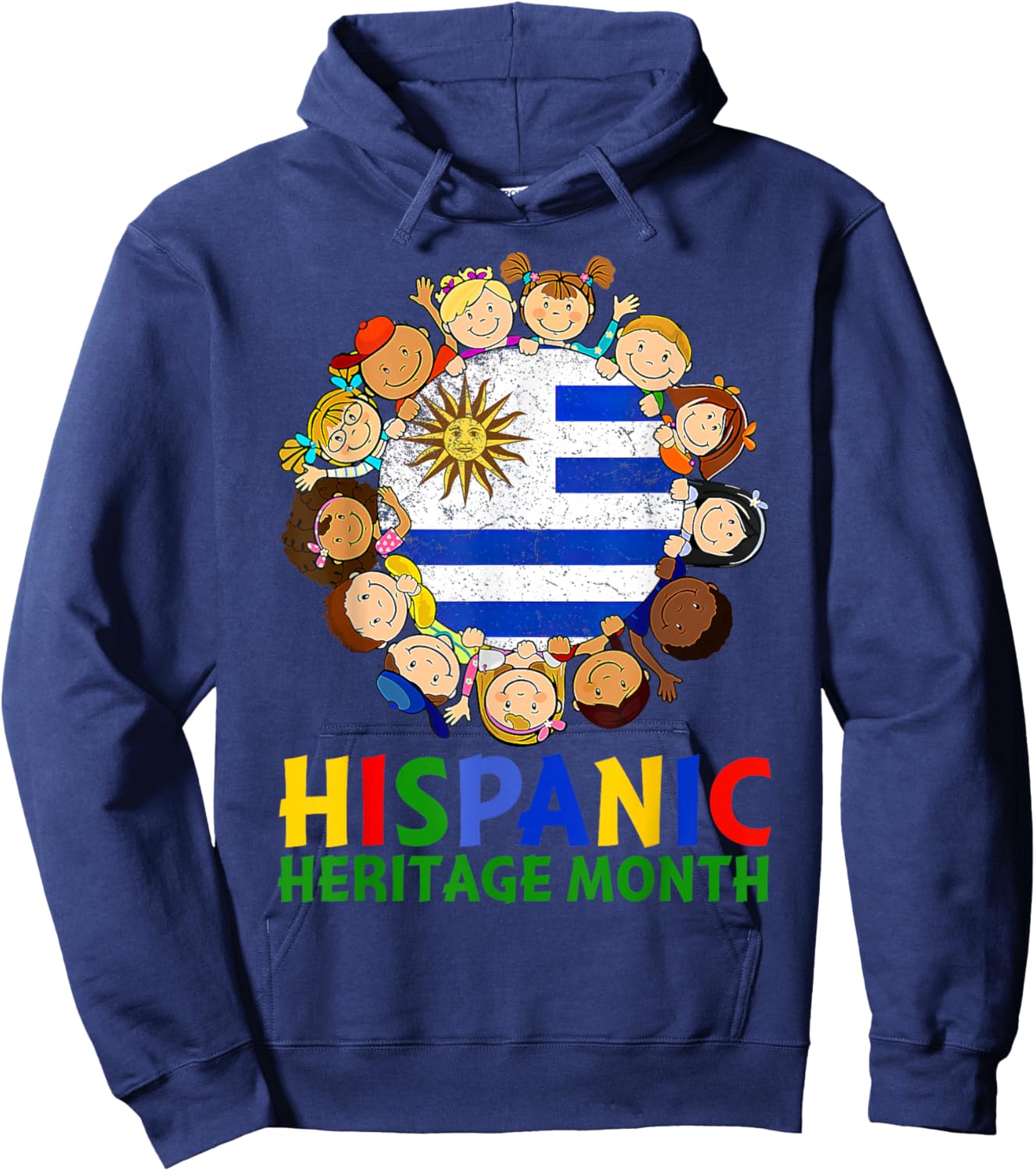 Hispanic Heritage Month Uruguay Kids Boys Girls Hoodie - Hoodie | Navy