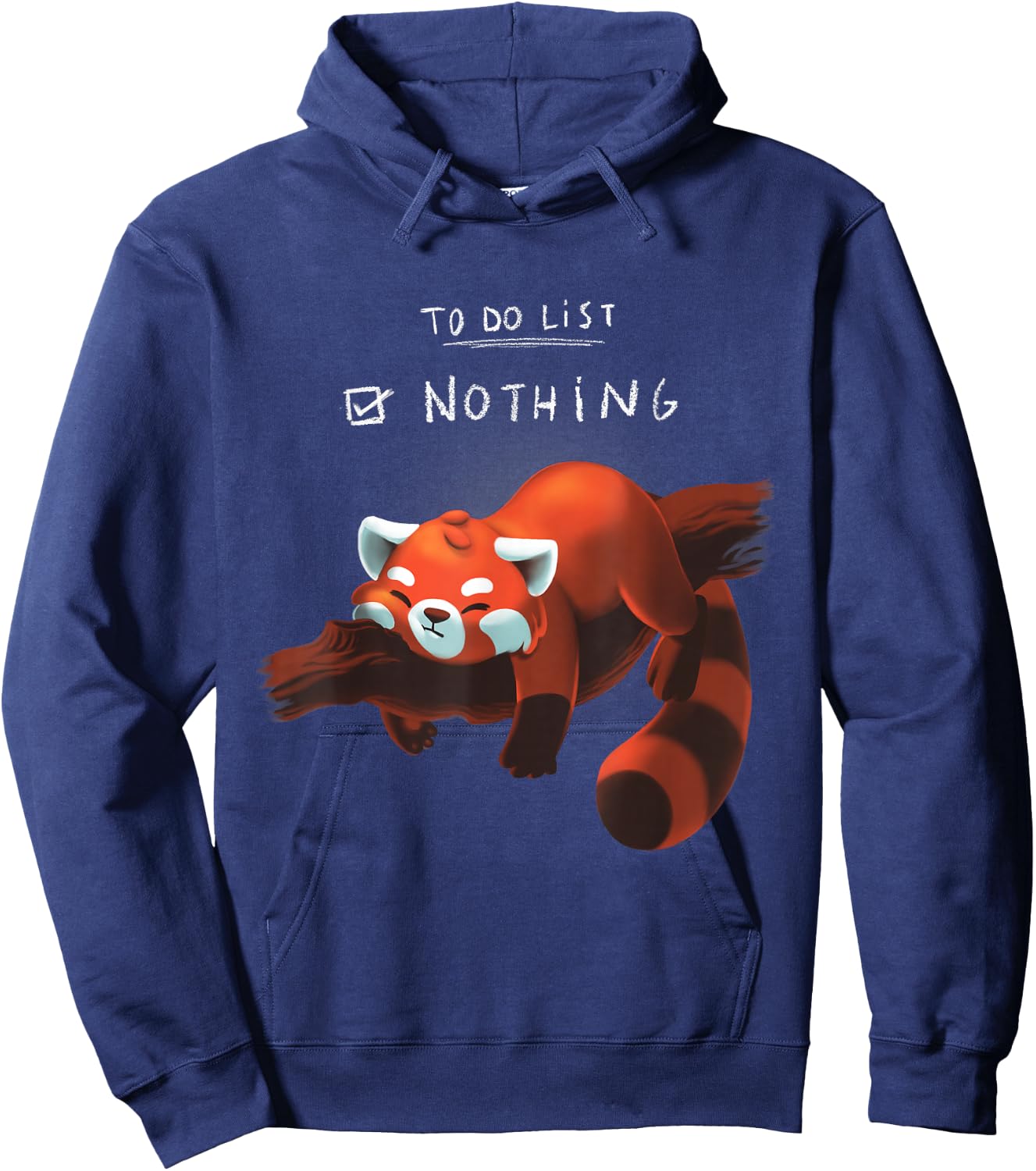 Red panda cute lazy animal To do list Hoodie - Hoodie | Navy