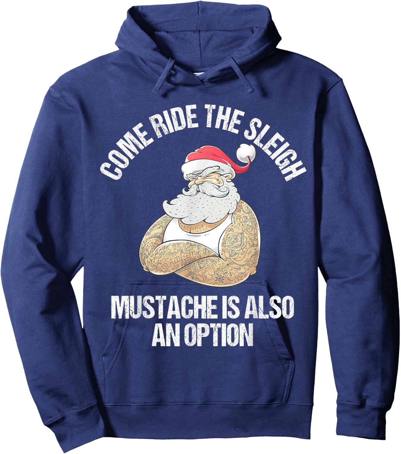 Christmas Inappropriate Naughty Santa Free Sleigh Rides Hoodie - Hoodie | Navy