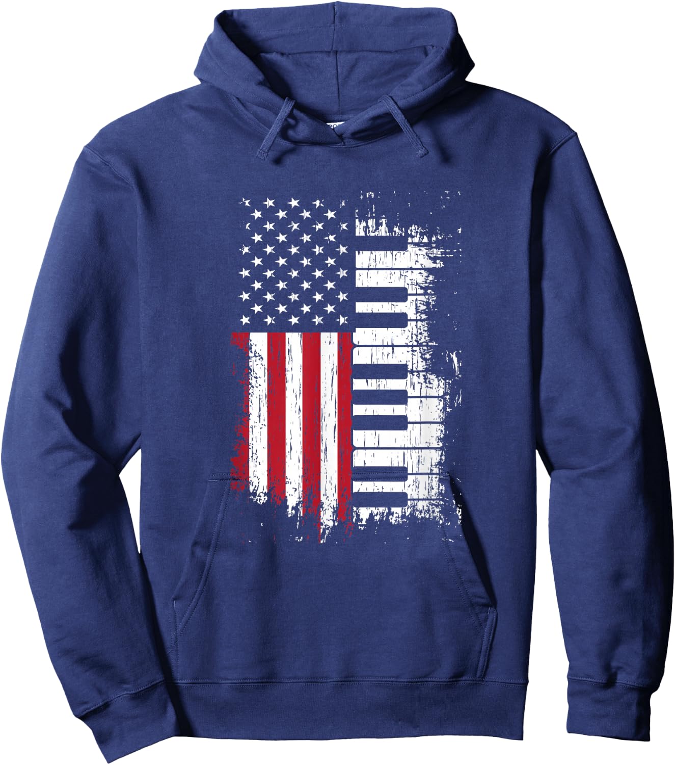 American Flag Piano Keys Player Pianist Keys Music Gift Hoodie - Hoodie | Navy