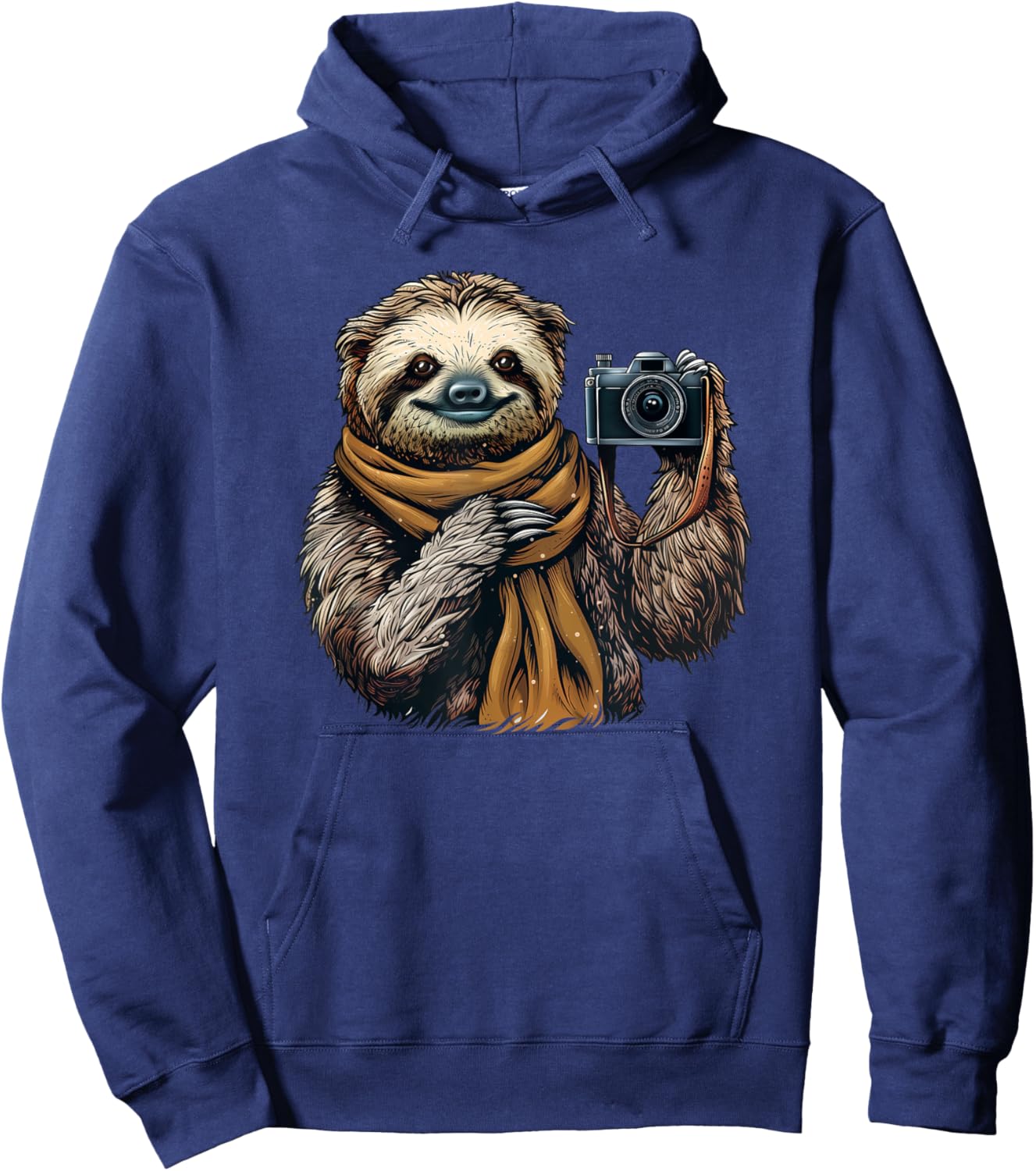 Sloth With A Camera - Sloth Lovers - Cute Sloth Photographer Hoodie - Hoodie | Navy