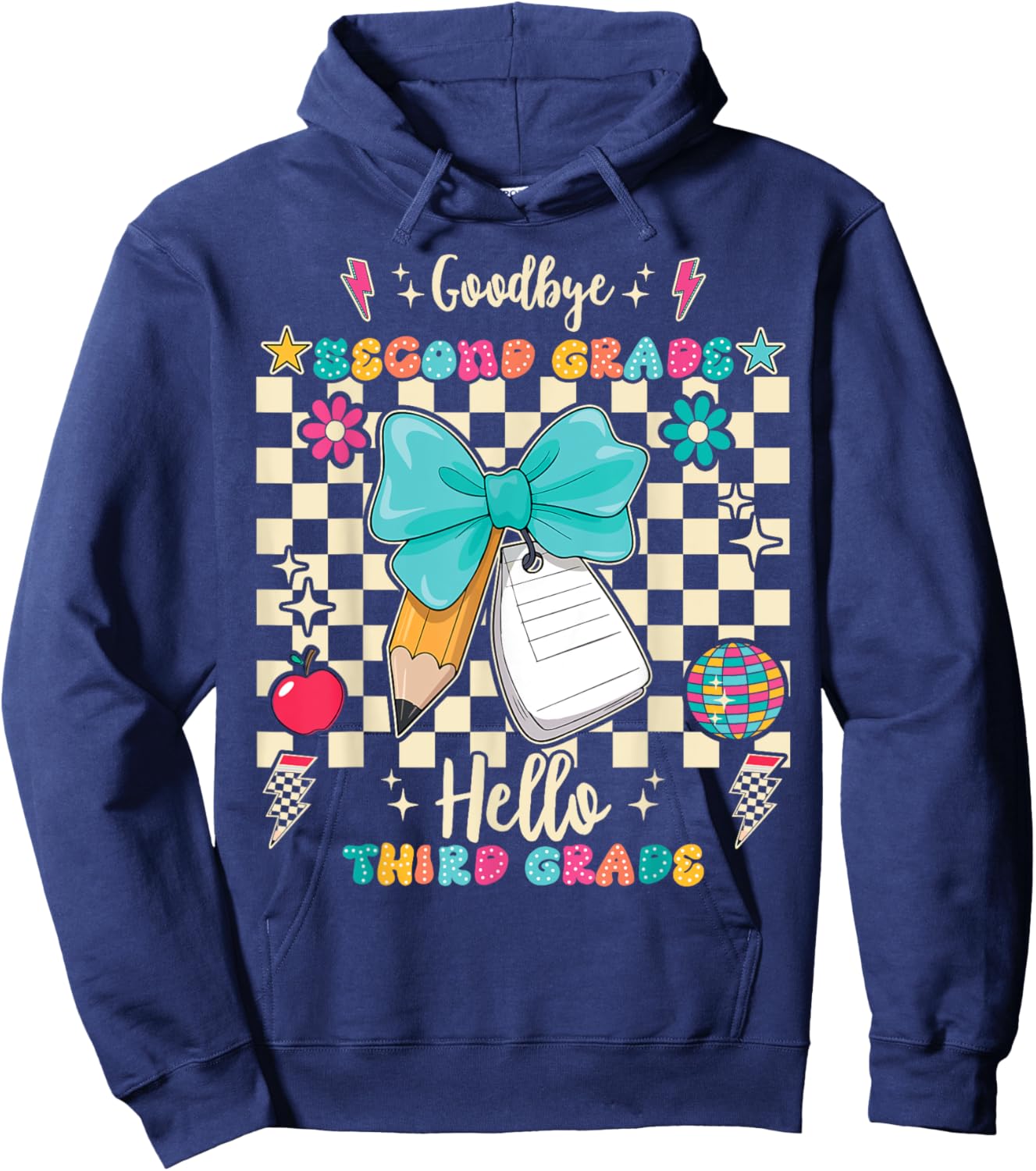 Goodbye Second Grade Hello Third Grade Back To School Hoodie - Hoodie | Navy