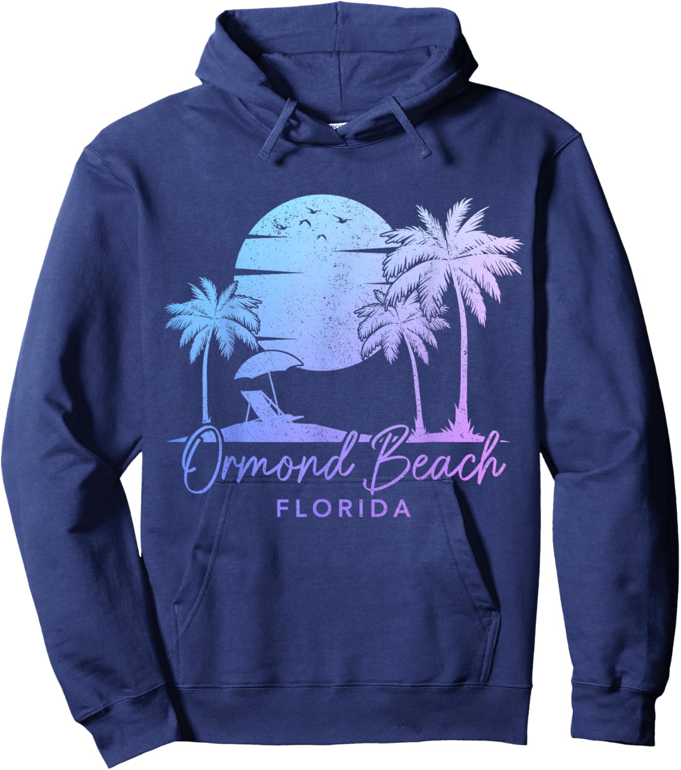 Ormond Beach Florida Souvenir Vintage Surfer Hoodie - Hoodie | Navy