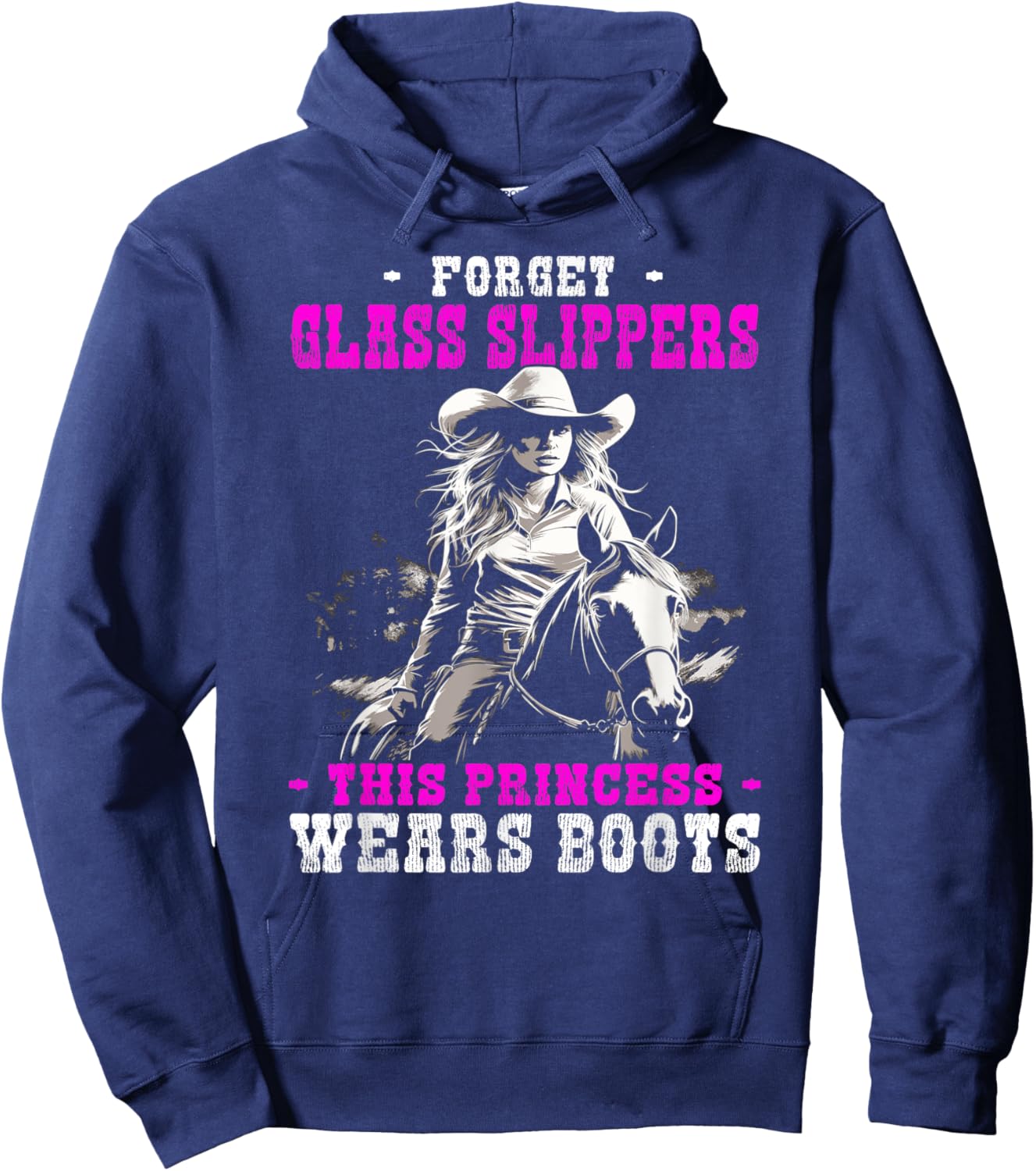 This Princess Wears Boots | western riding Hoodie - Hoodie | Navy