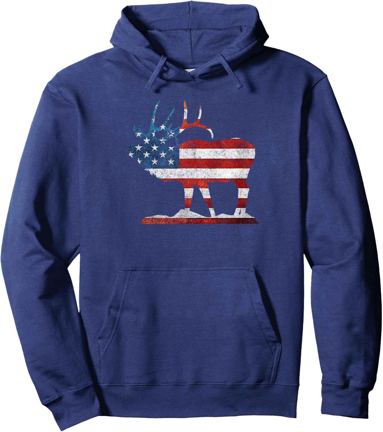 Vintage Bull Elk Shirt American Elk Hunting Gift Hoodie - Hoodie | Navy