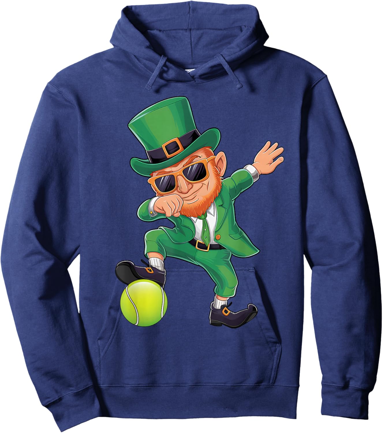 Dabbing Leprechaun St Patricks Day Boys Men Tennis Sport Hoodie - Hoodie | Navy