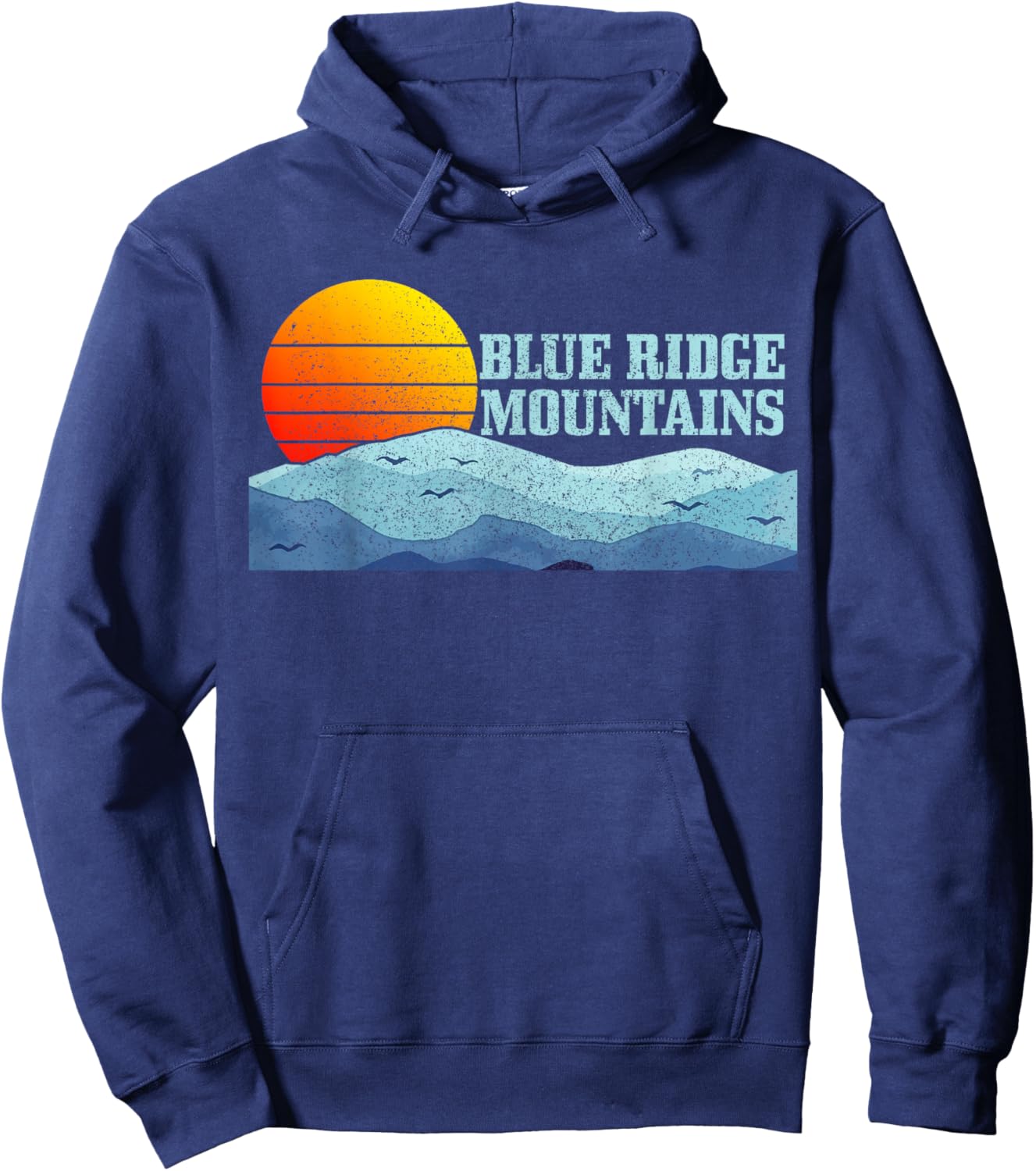 Blue Ridge Mountains Vintage Hiking Camping Gift Hoodie - Hoodie | Navy