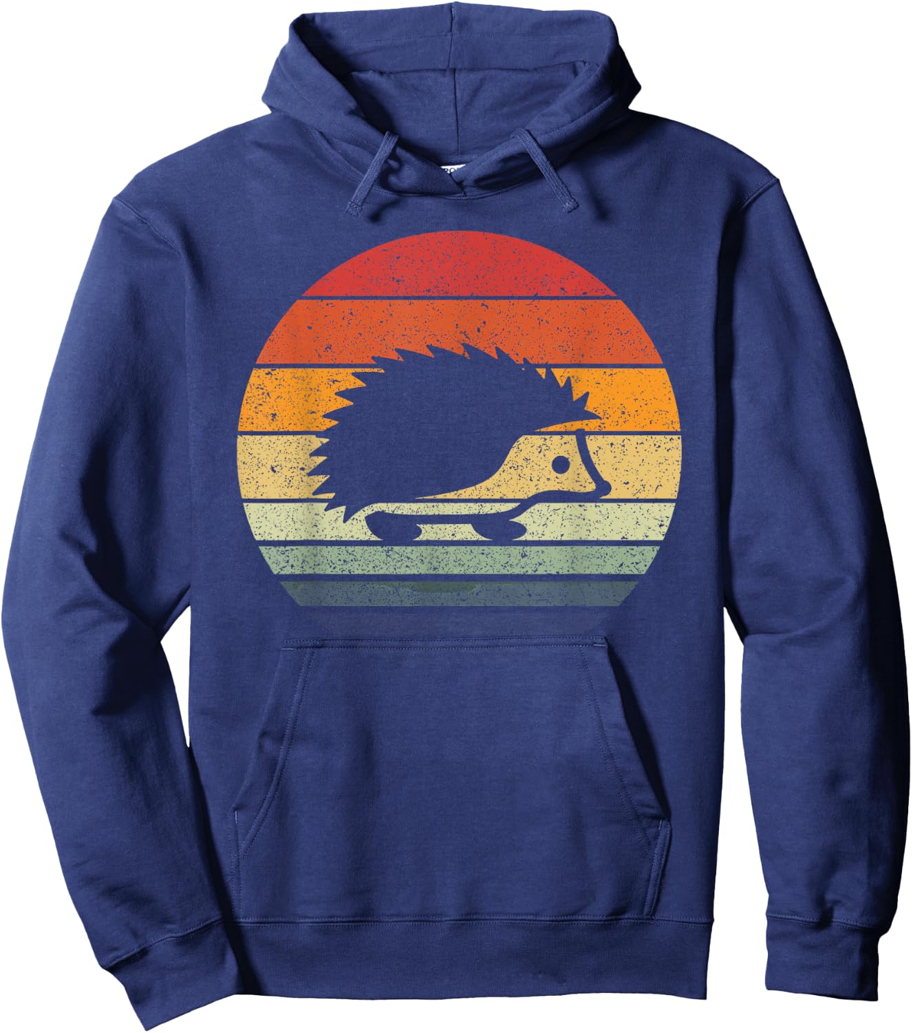 Vintage Retro Sunset Hedgehog Hoodie - Hoodie | Navy