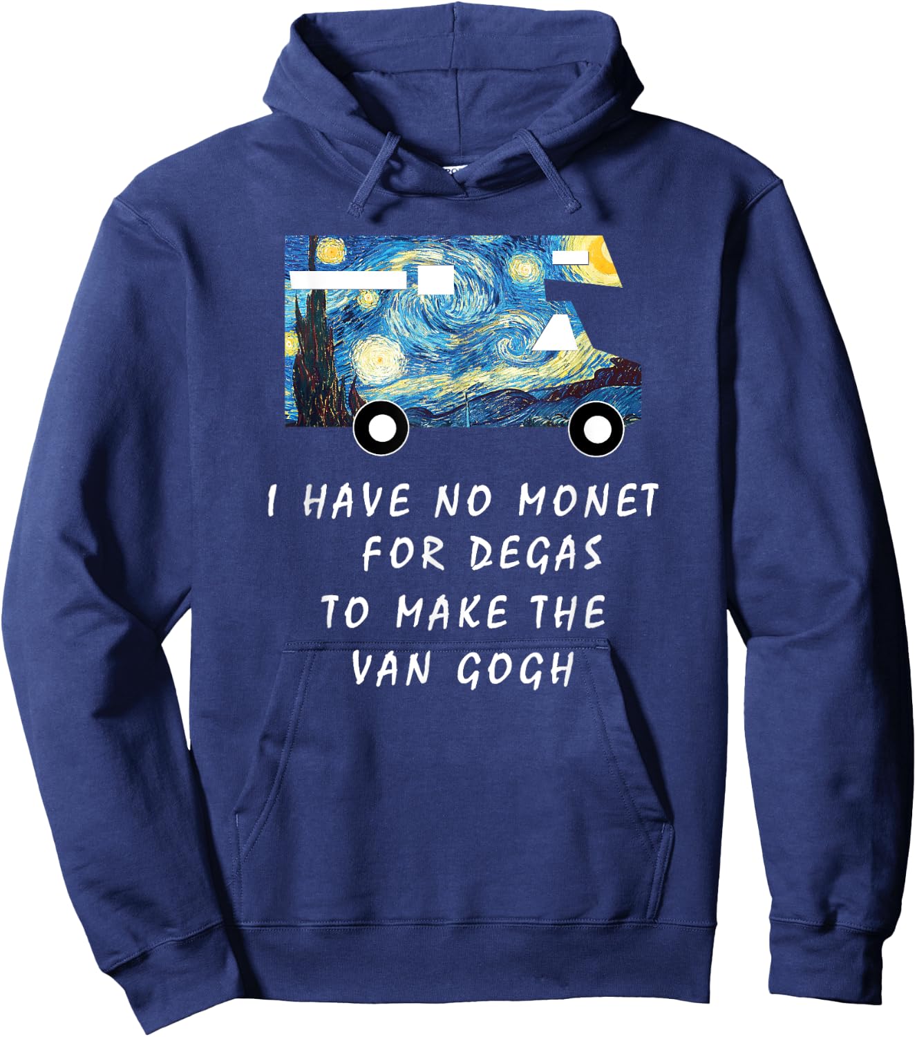 Van Gogh Road Trip T Shirt Funny Caravan Camping Gift Hoodie - Hoodie | Navy