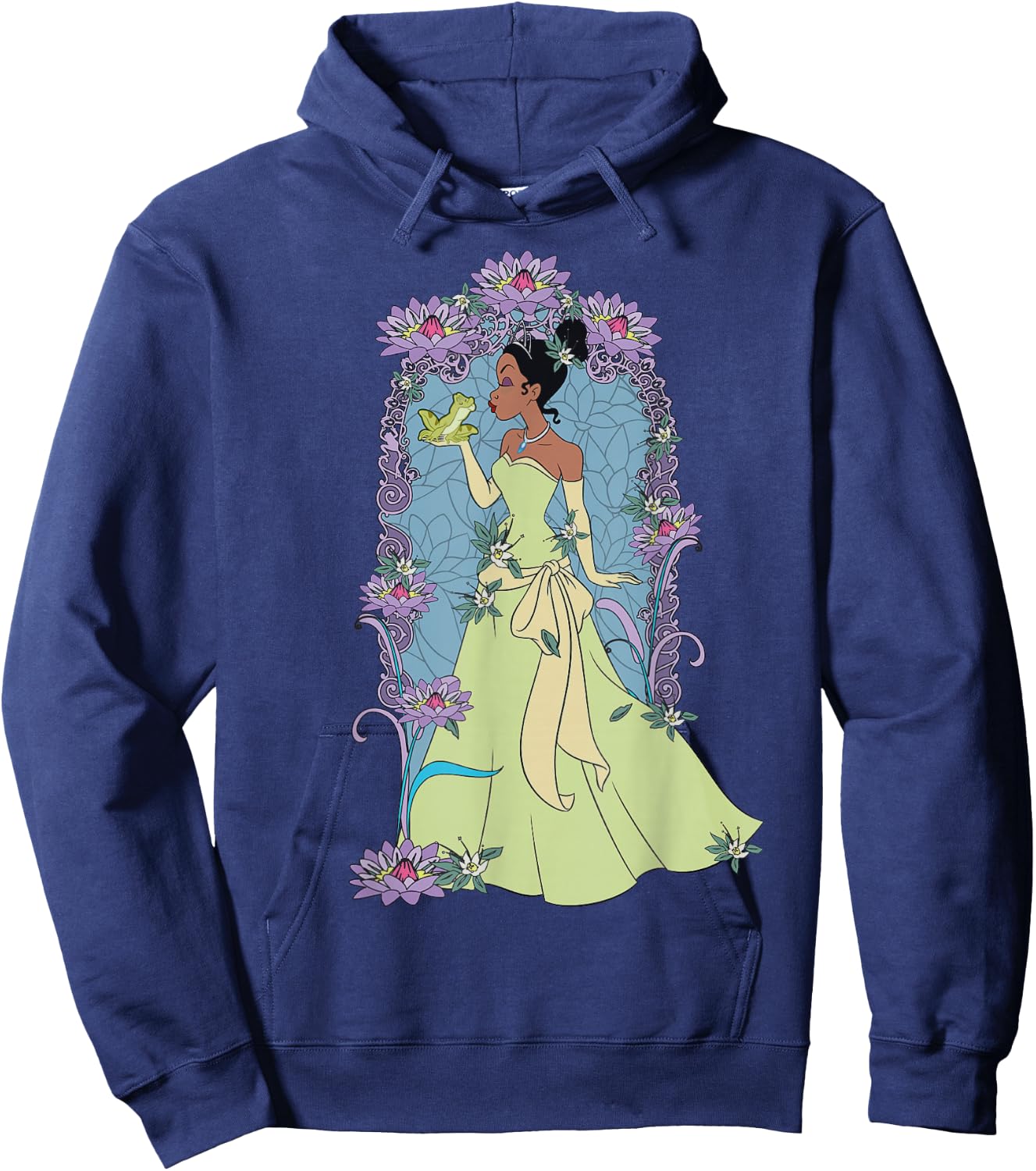 Disney The Princess And The Frog Tiana Profile Stained Glass Hoodie - Hoodie | Navy