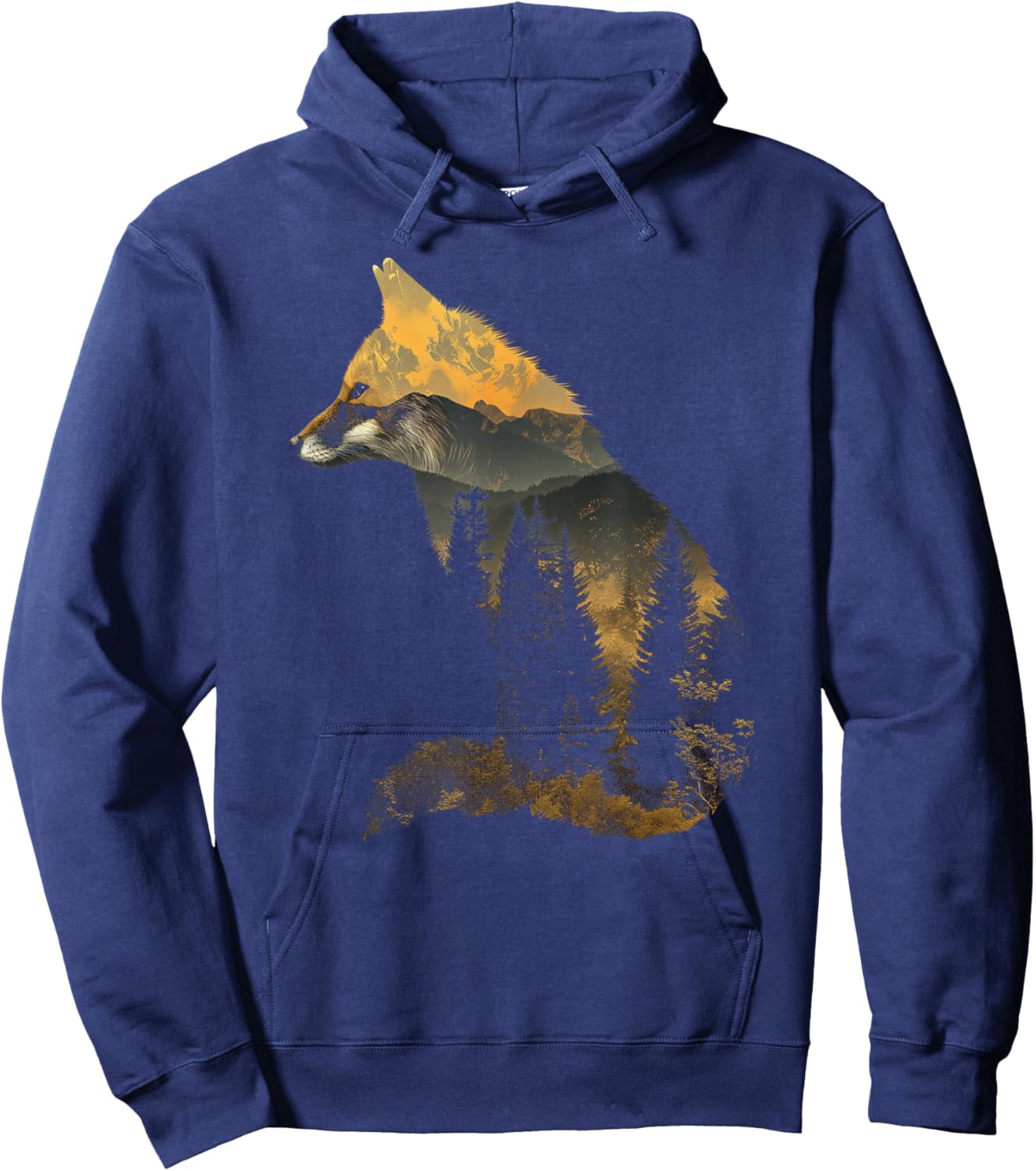 Fox Forest Nature Lover Mountains Hiking Camping Bushcraft Hoodie - Hoodie | Navy