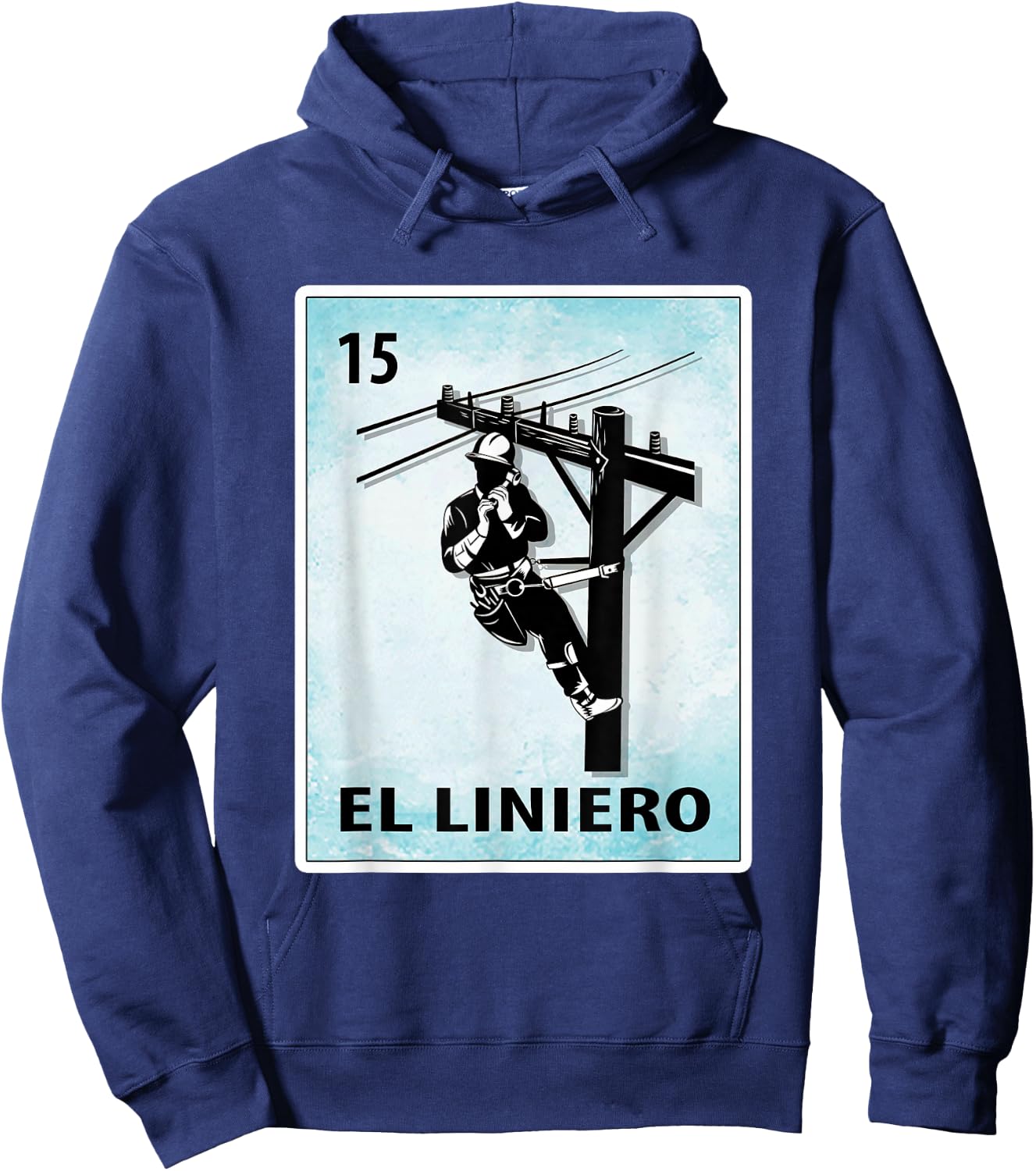 El Liniero Mexican Lineman Cards Hoodie - Hoodie | Navy