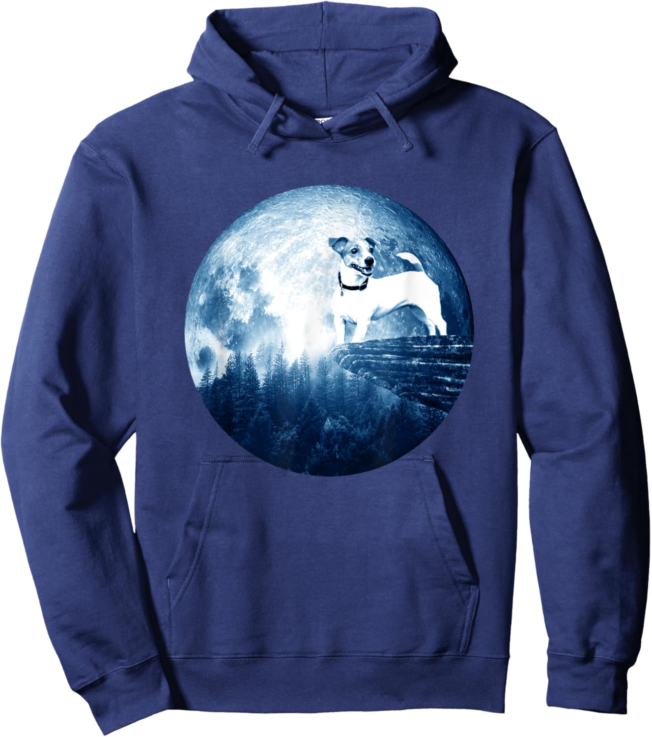 Jack Russell Terrier Dog Moon Dog Mom Dad Dog Lovers Women Kids Hoodie - Hoodie | Navy