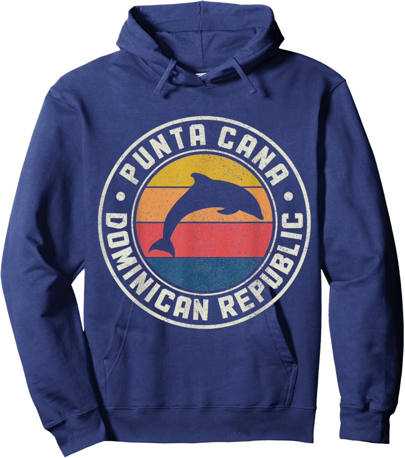 Punta Cana Dominican Republic Dolphin Souvenir Vintage Hoodie - Hoodie | Navy
