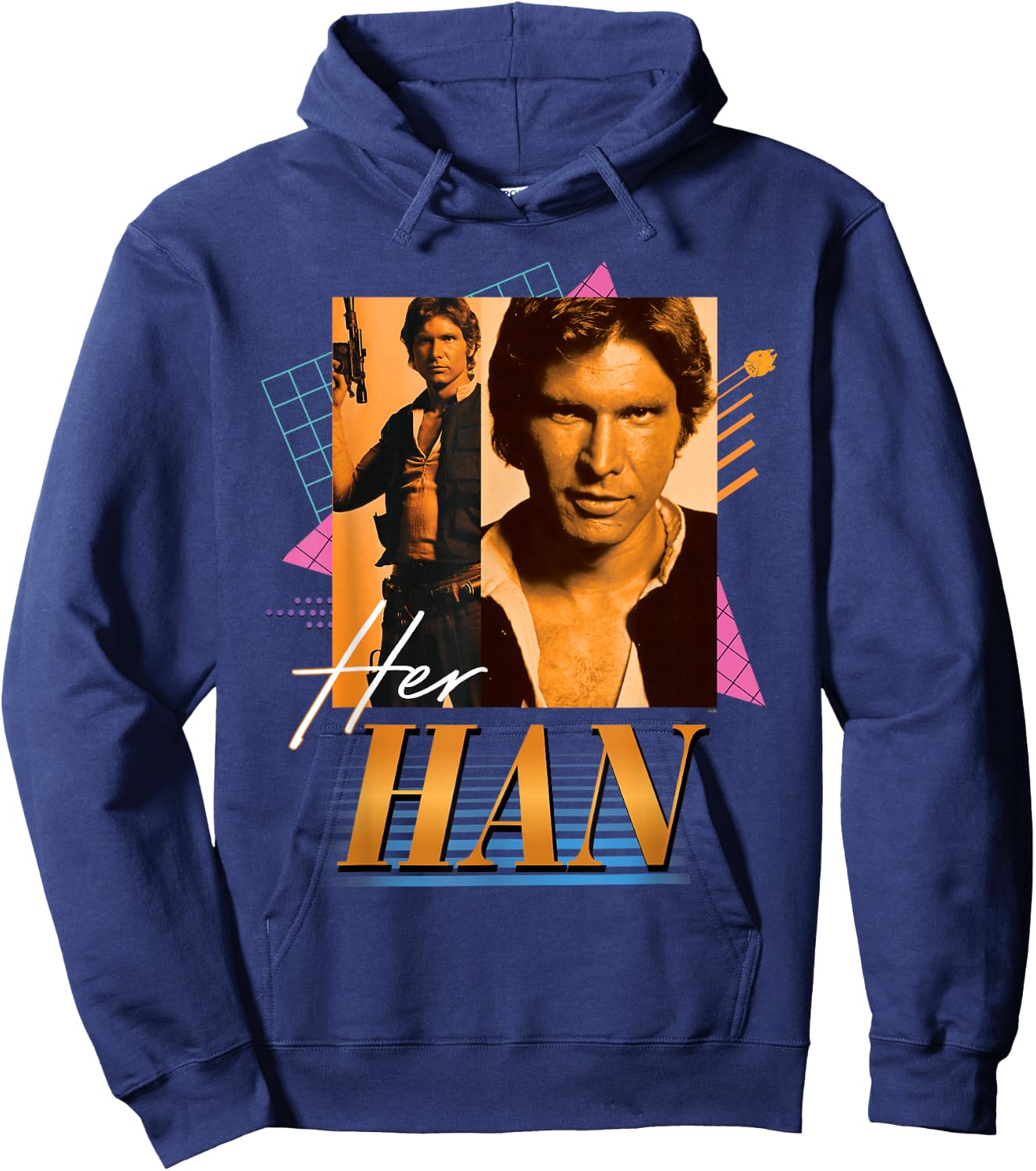 Star Wars Valentine's Day '90s Couples Matching Her Han Hoodie - Hoodie | Navy