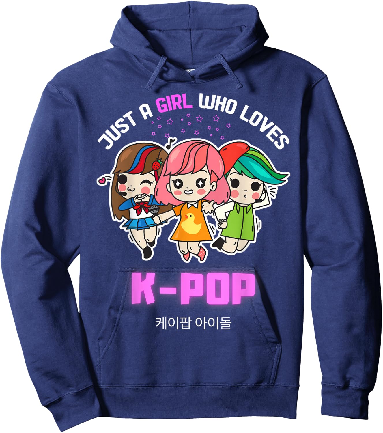 Just A Girl Who Loves K-Pop Gift Teen Girls K-Pop Merch Hoodie - Hoodie | Navy