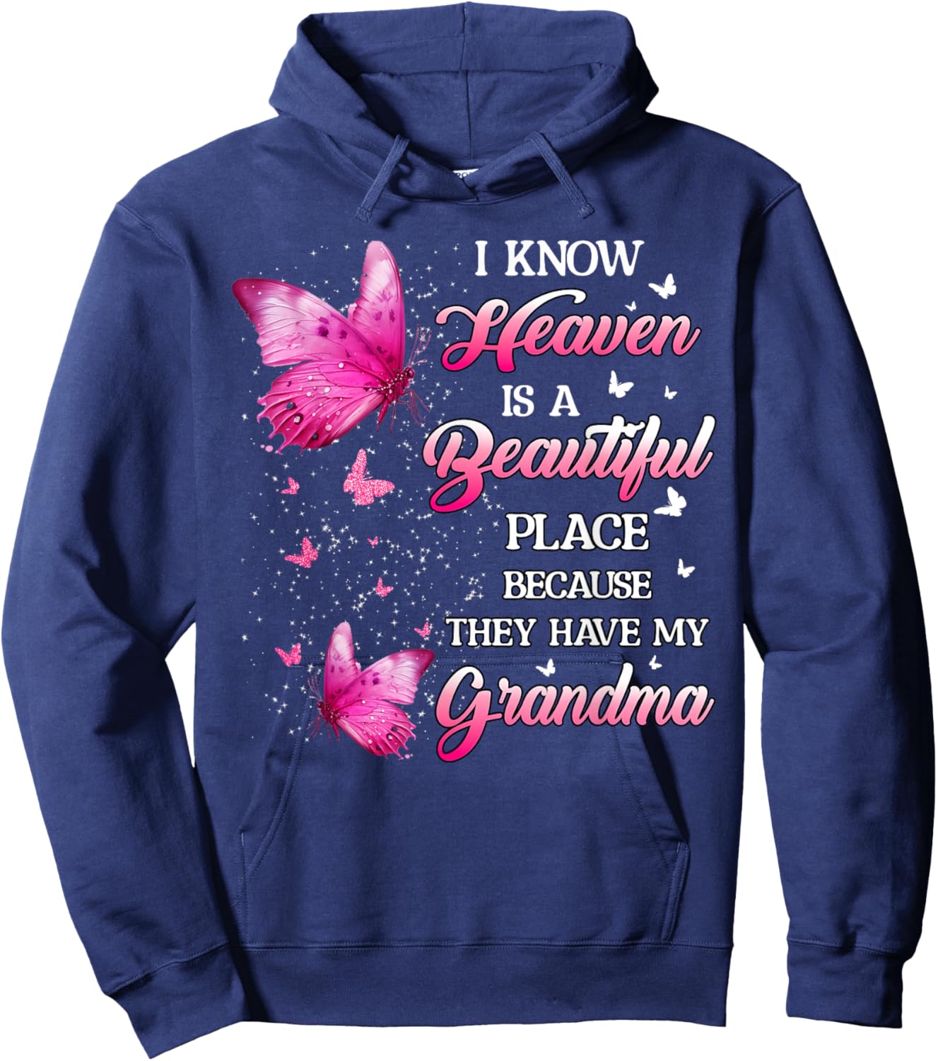 Grandma Is My Guardian Angel In Heaven Memorial Day Women Hoodie - Hoodie | Navy